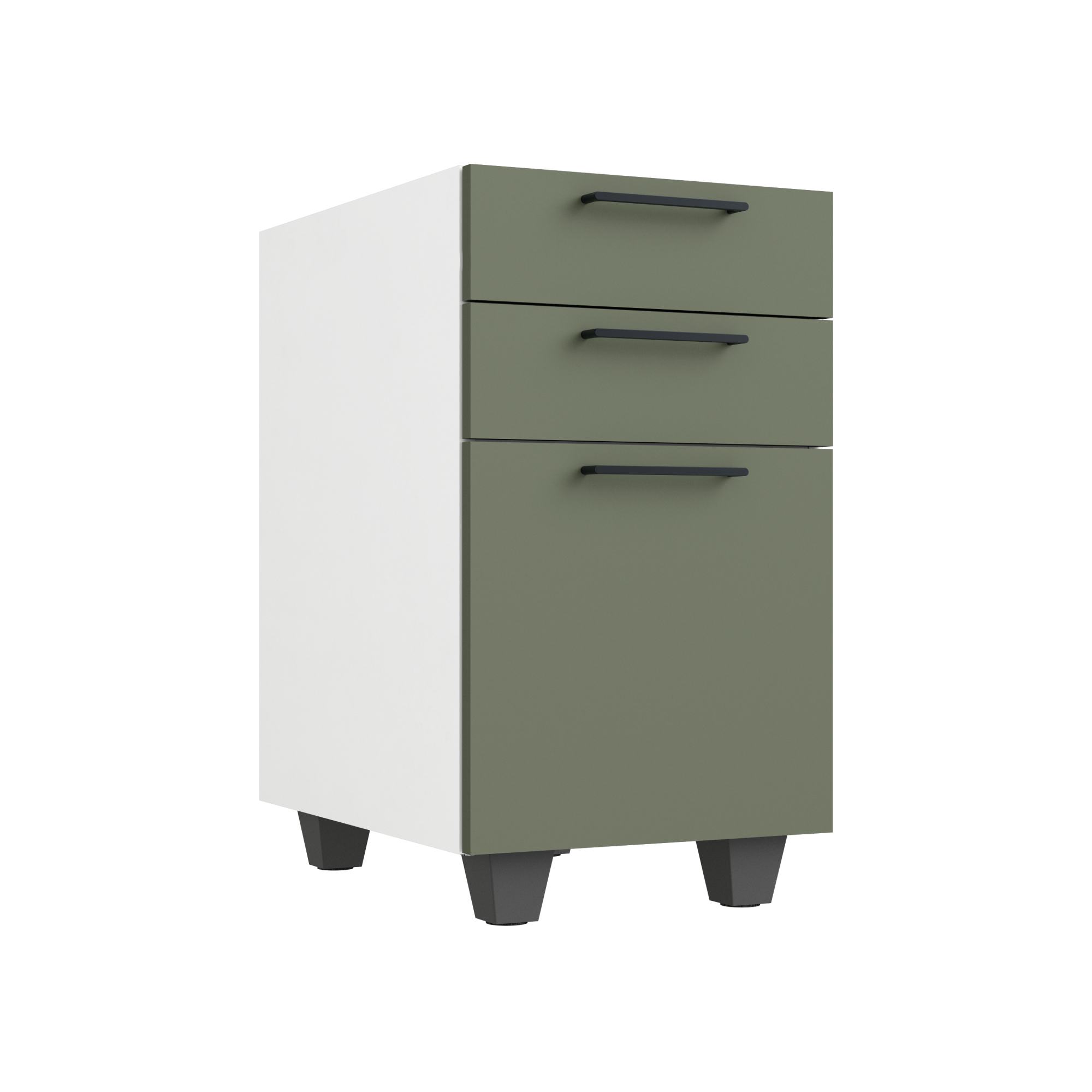 Meuble de rangement (modulaire) vert / gris / argent SPACEO Evo'm H.64