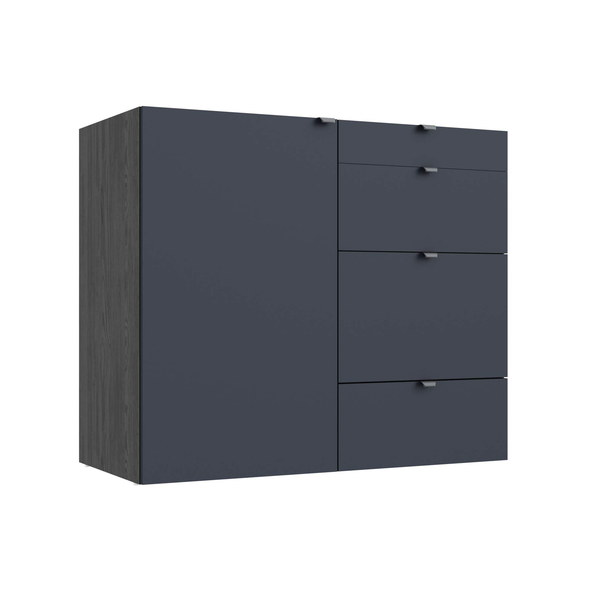 Meuble de rangement SPACEO Evo'm, façade bleu H.102.4 x l.120 x P.54 cm