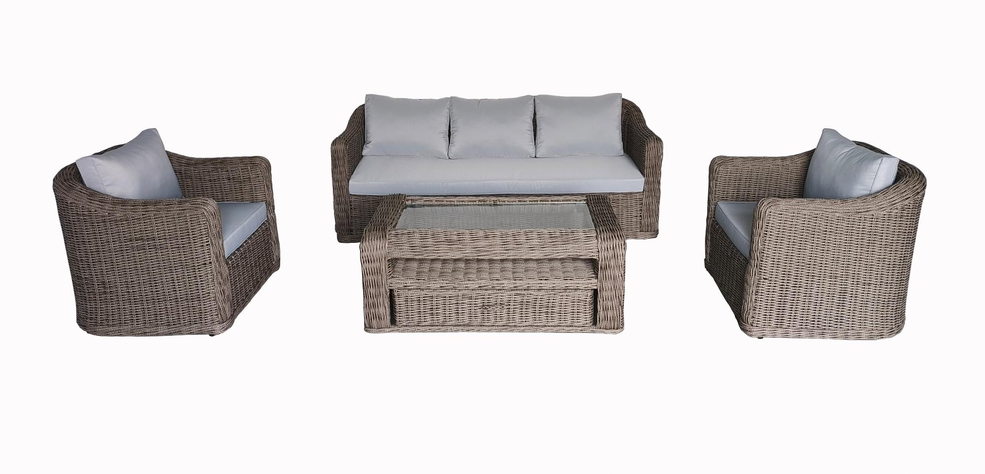 Salon bas de jardin Cap Horn en aluminium et résine tressée, 5