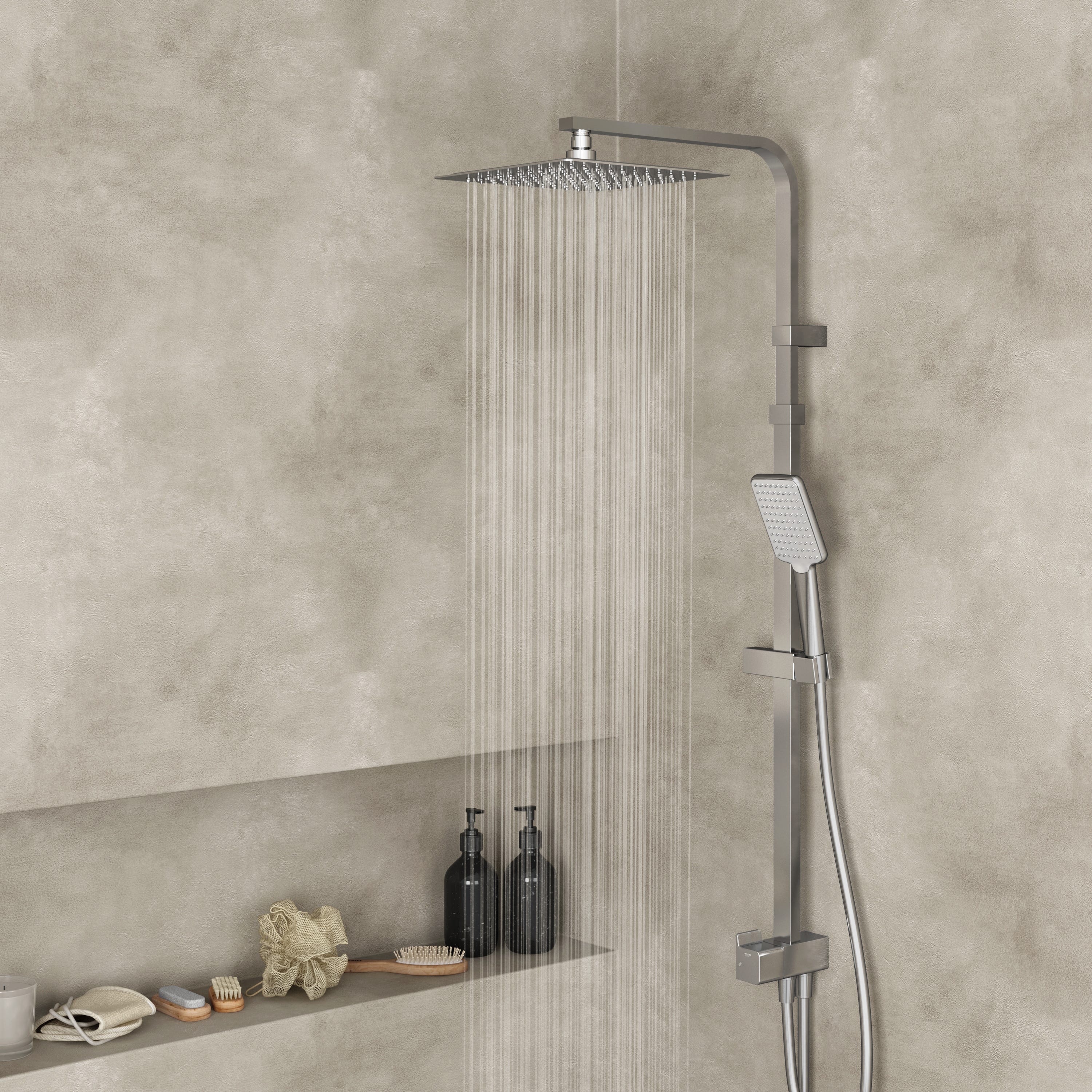 Colonne de douche et bain sans robinetterie, SENSEA Studio, Chromé