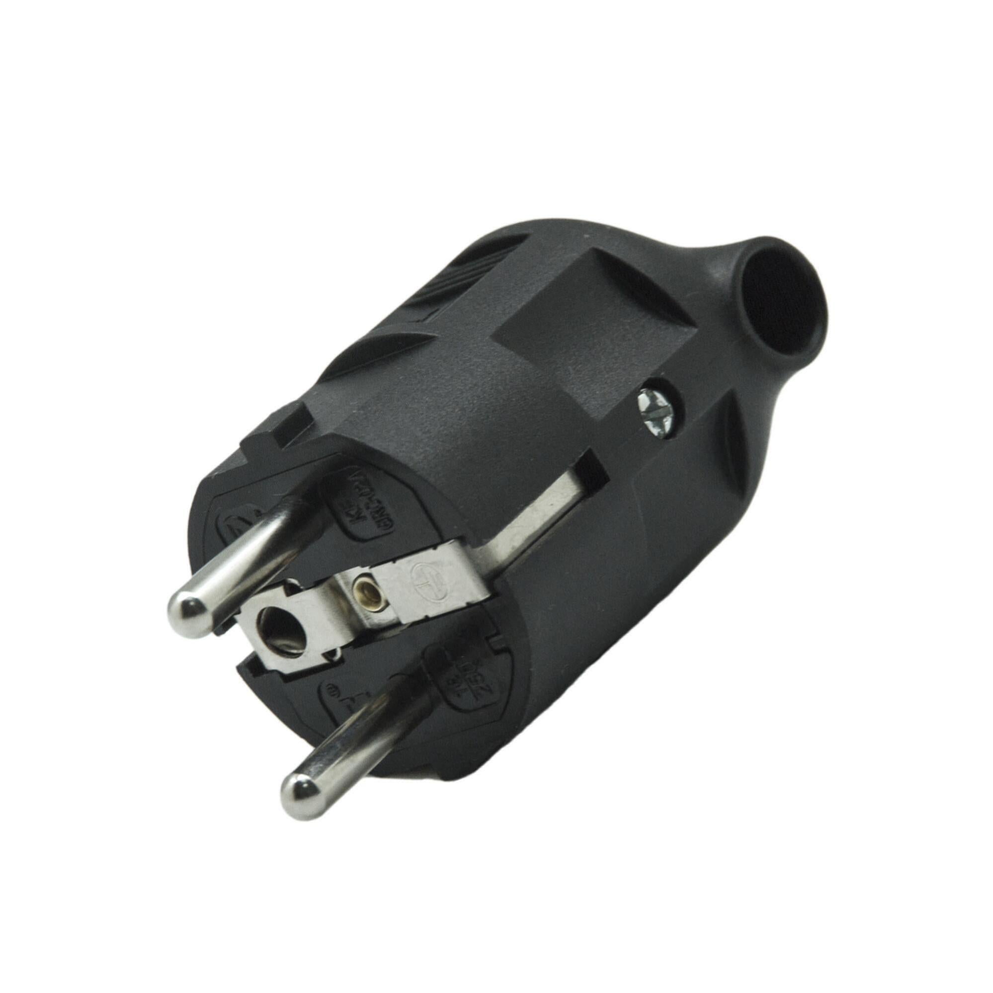 Fiche électrique mâle 2 pôles +