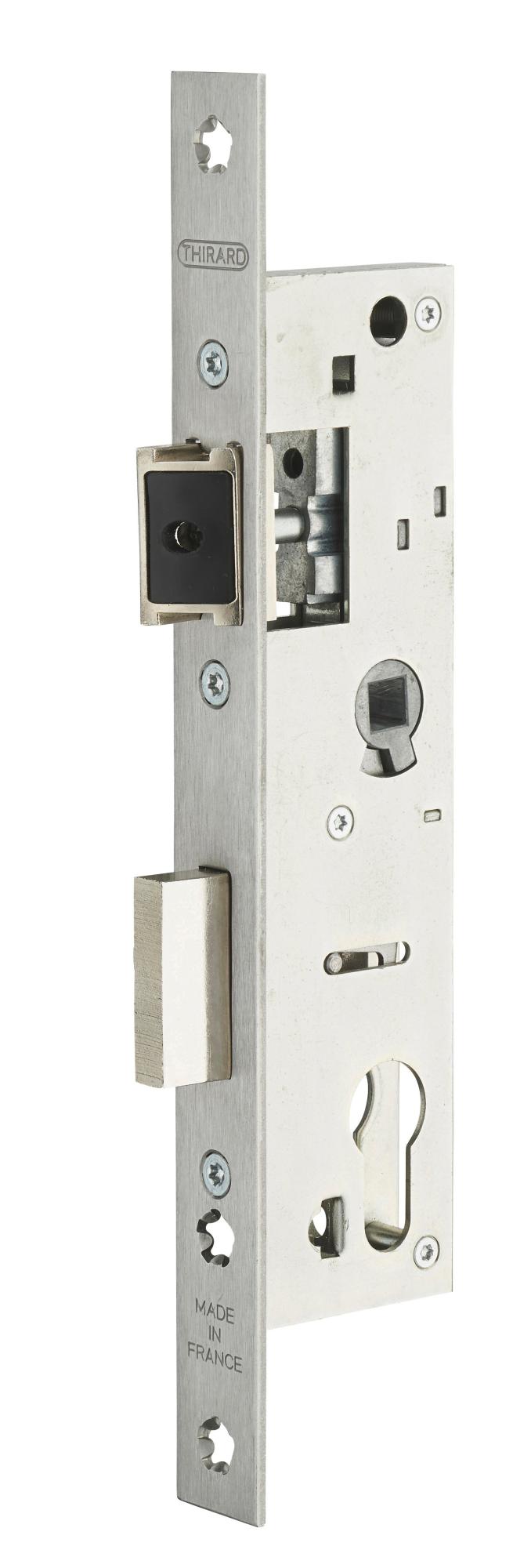 Serrure encastrée, à cylindre, axe 30 mm entraxe 70 mm, inox | Leroy Merlin