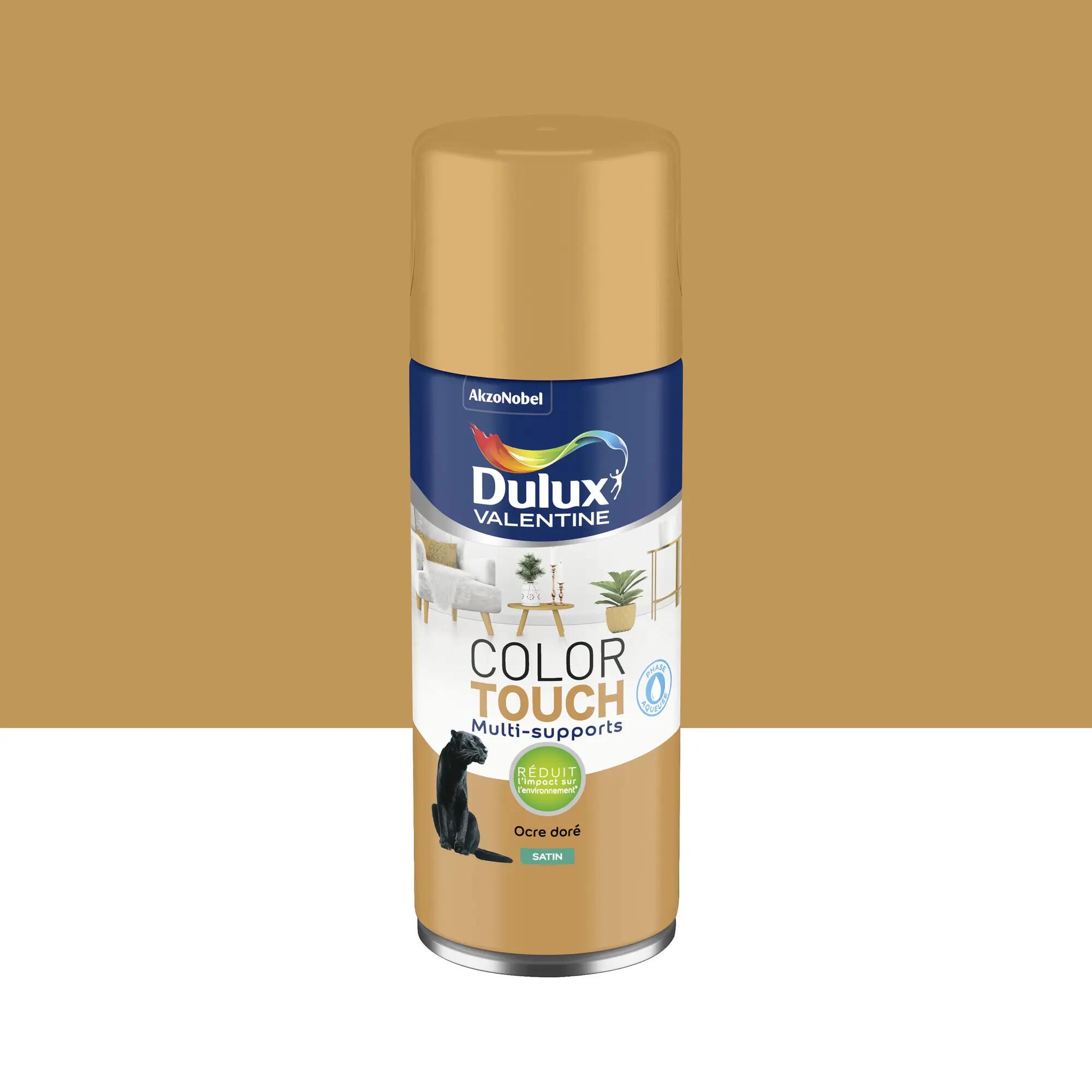 Bombe de peinture Color touch DULUX VALENTINE ocre dorée satiné 400 ml