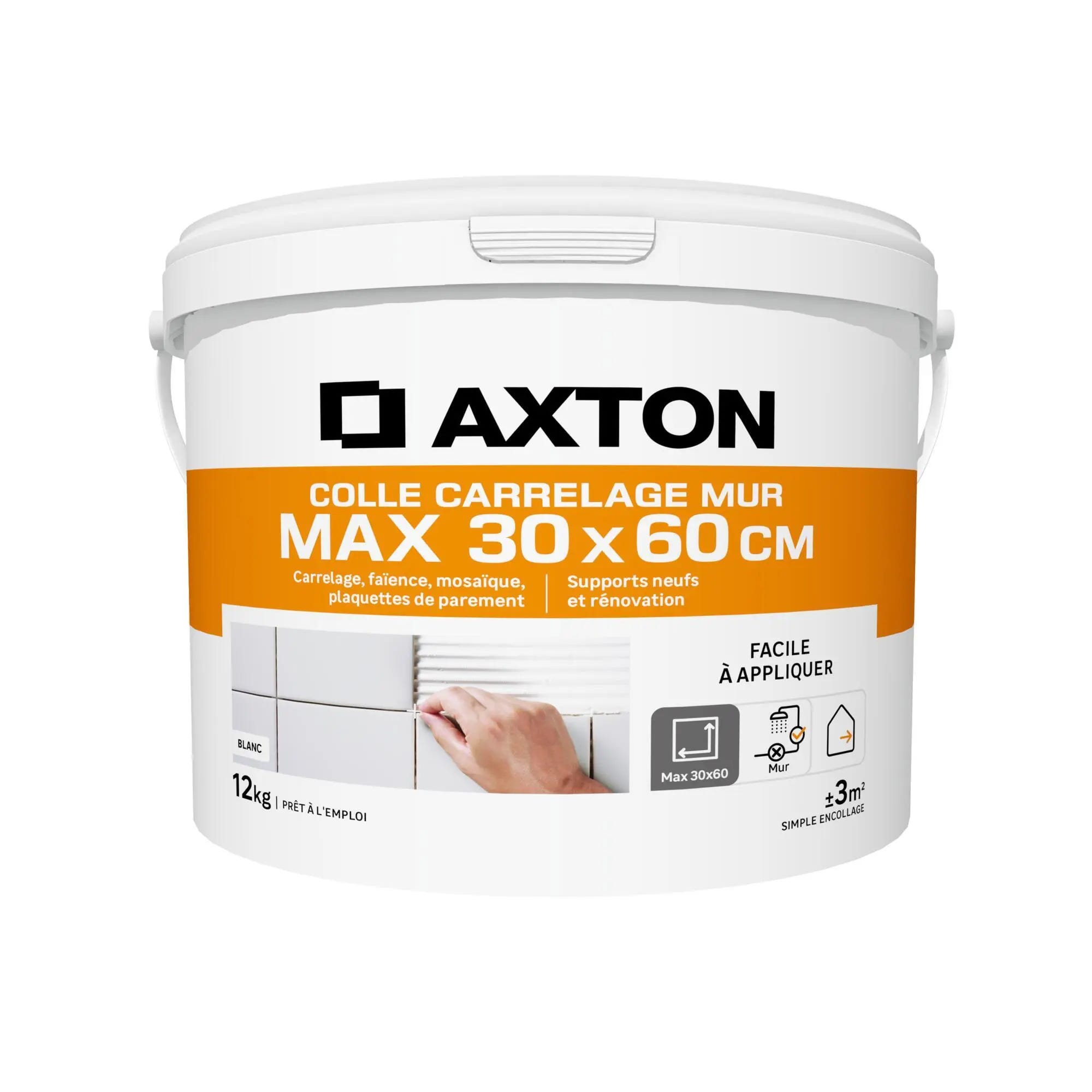 Colle en poudre sol/mur, intérieur/extérieur, max 60x60cm, blanc AXTON 25KG