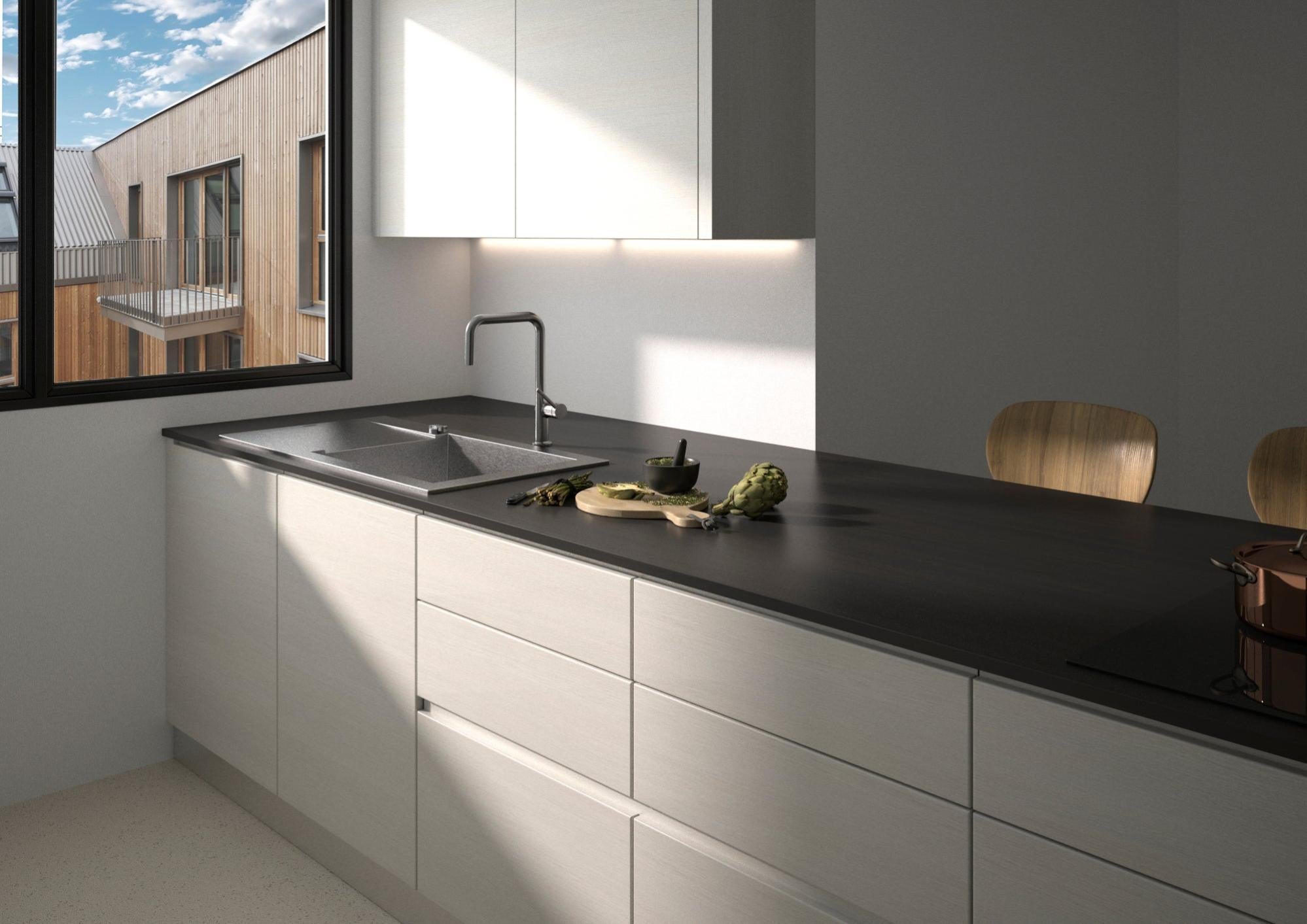 Cuisine Bois Plan De Travail Noir