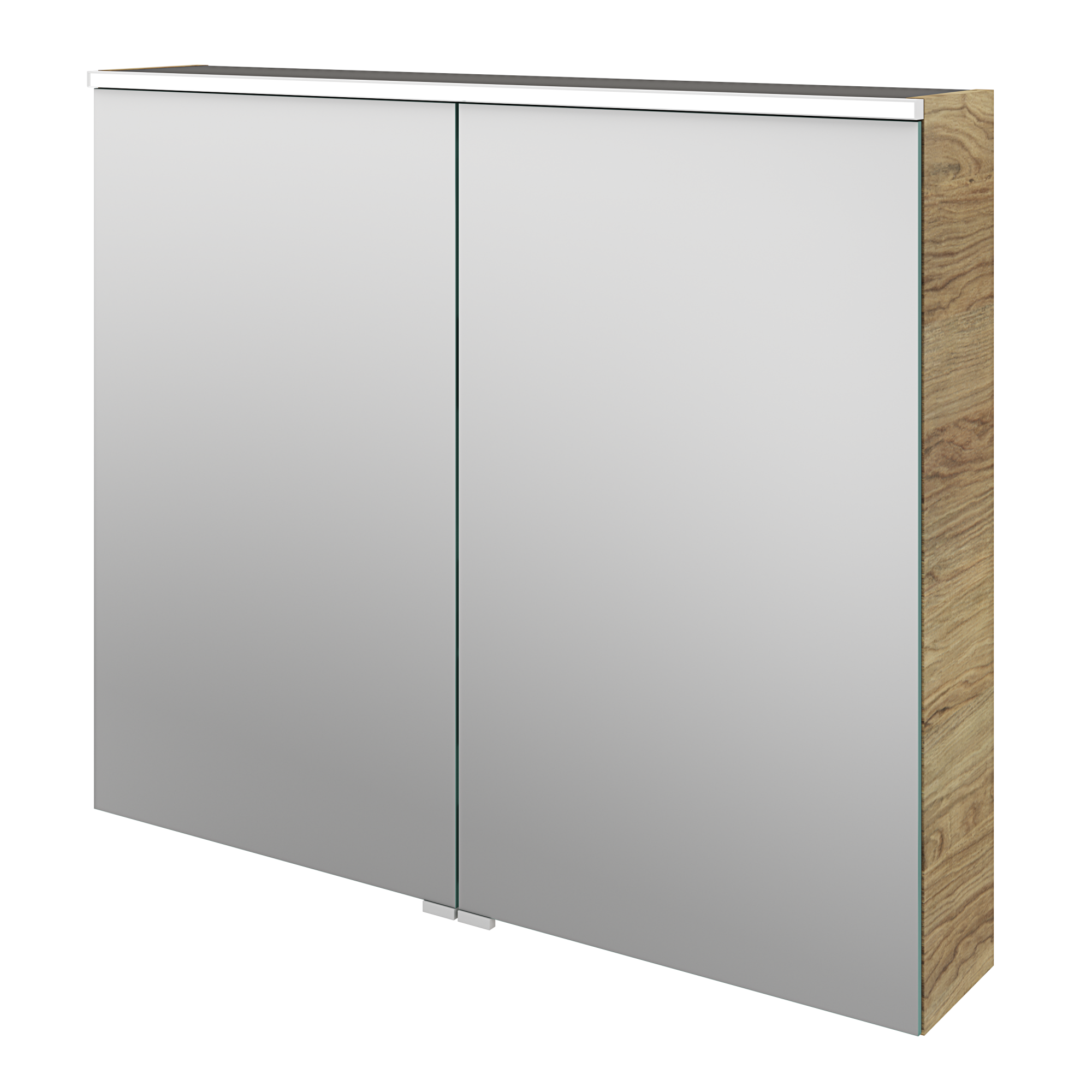 Armoire de toilette lumineuse l.90 cm H.75 cm P.17 cm, effet chêne miel Leroy Merlin