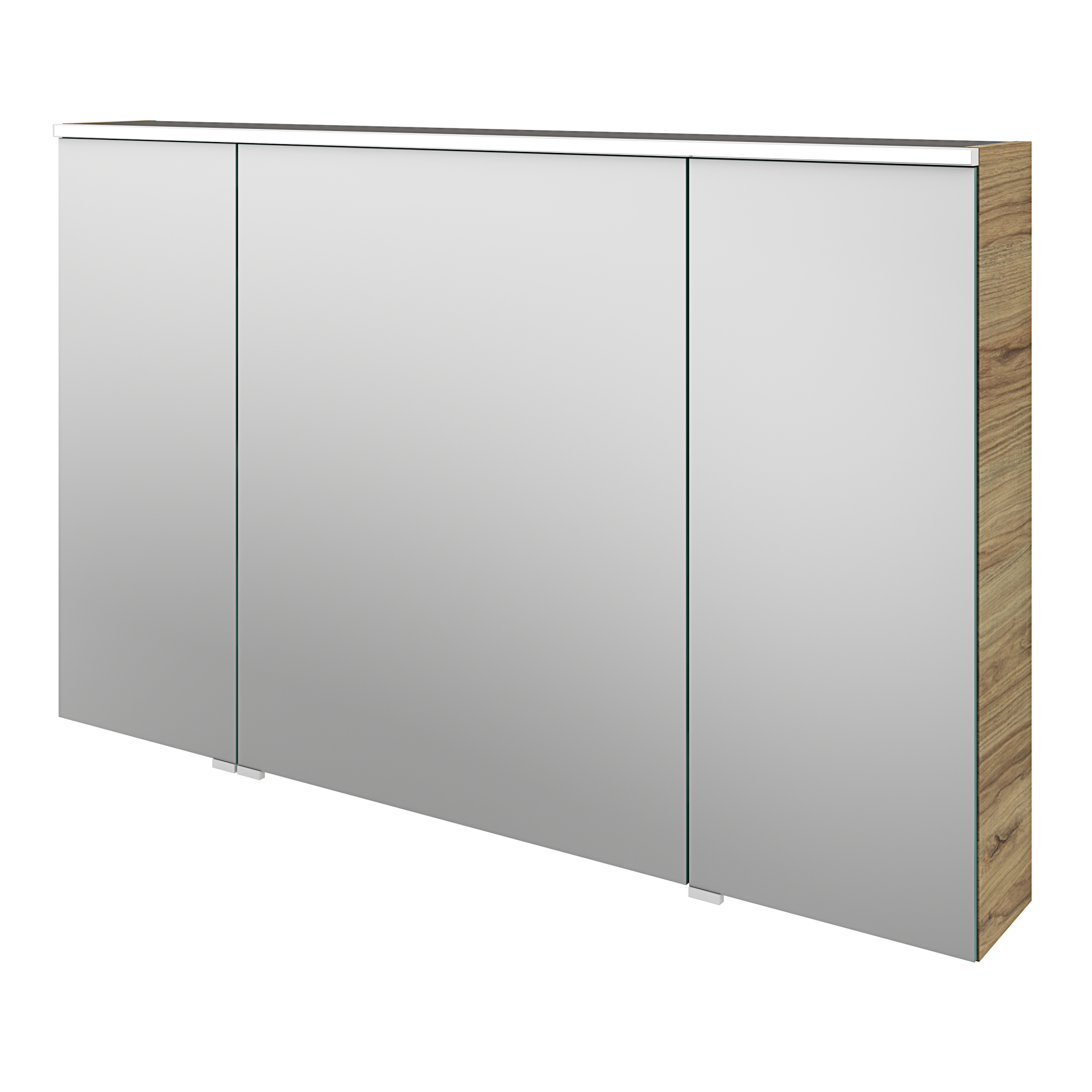 Armoire de toilette lumineuse l.120 cm H.75 cm P.17 cm, effet chêne