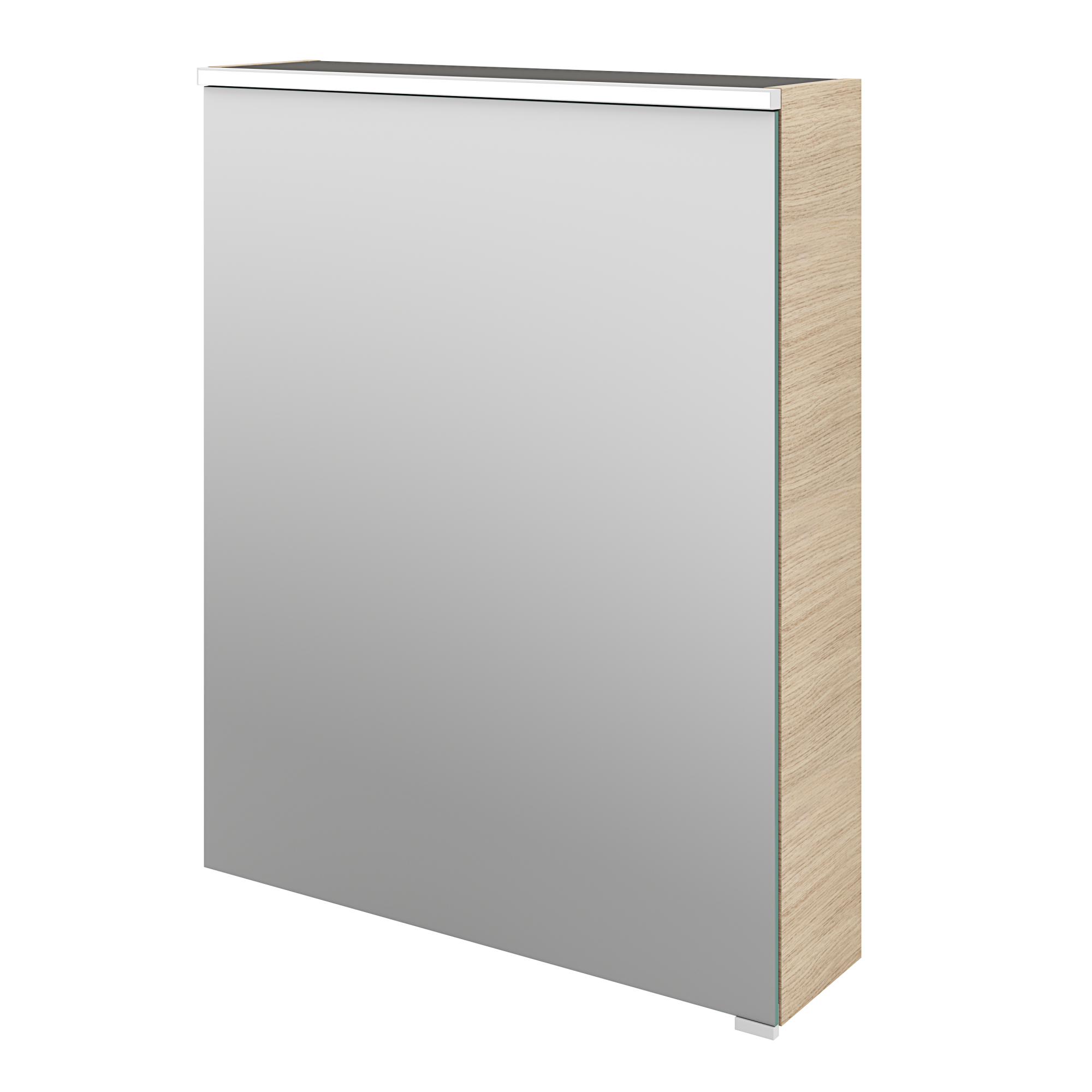 Armoire de toilette lumineuse l.60 cm H.75 cm P.17 cm, effet chêne nat