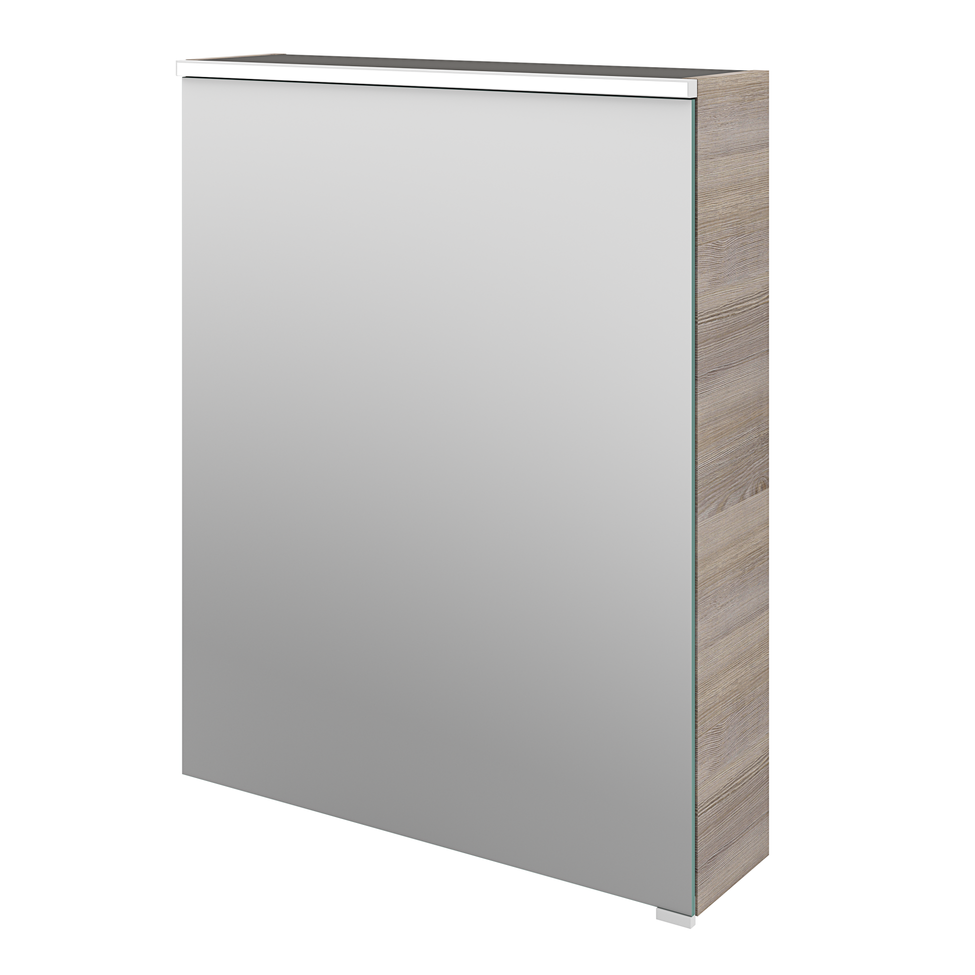 Armoire de toilette lumineuse l.60 cm H.75 cm P.17 cm, effet chêne gris