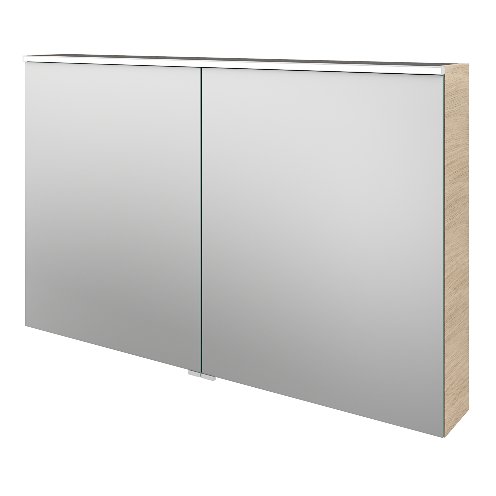 Armoire de toilette lumineuse l.120 cm H.75 cm P.17 cm, effet chêne nat