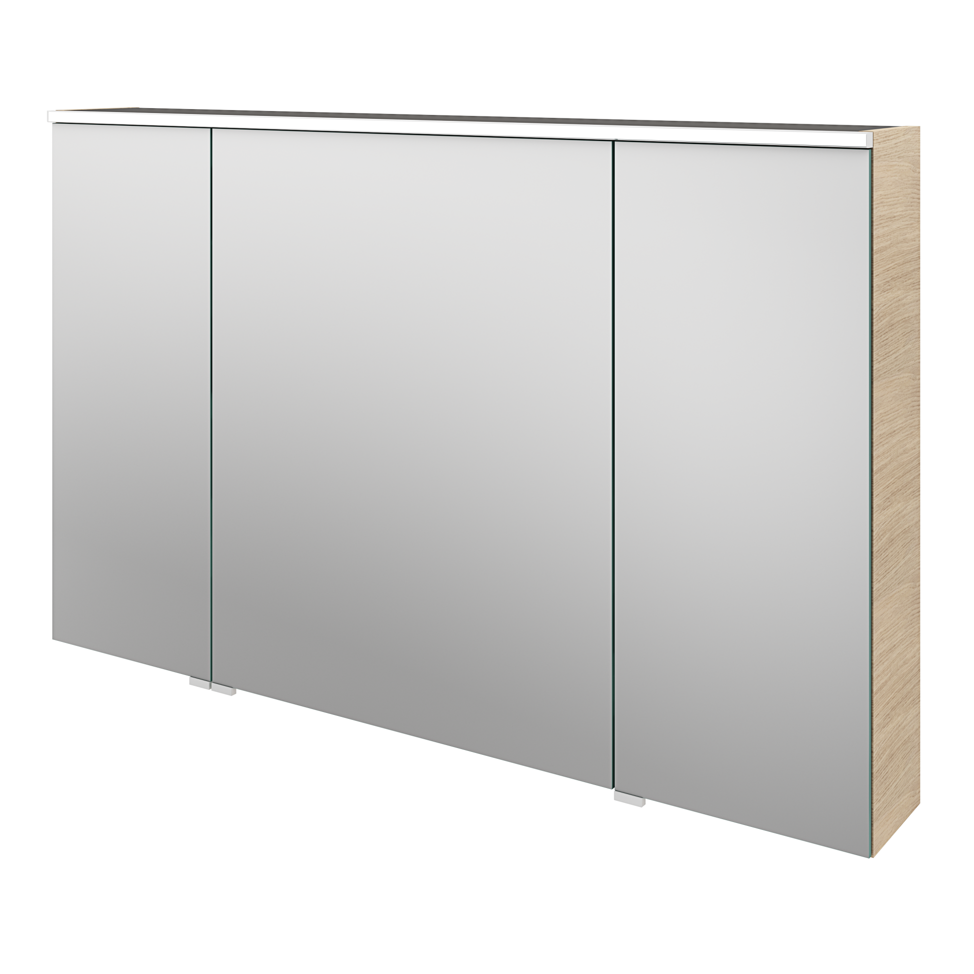 Armoire de toilette lumineuse l.120 cm H.75 cm P.17 cm, effet chêne nat