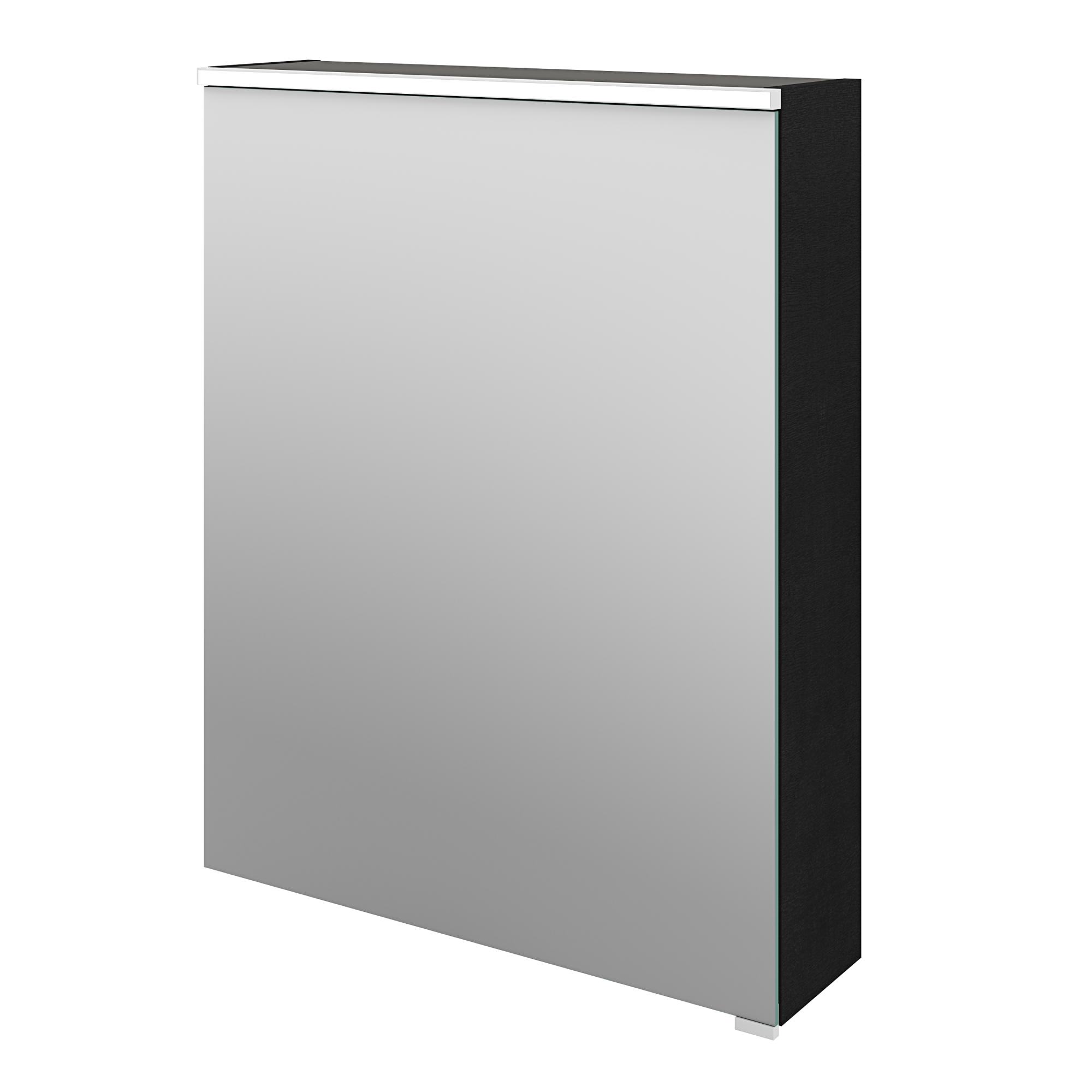 Armoire de toilette lumineuse l.60 cm H.75 cm P.17 cm, effet chêne noir