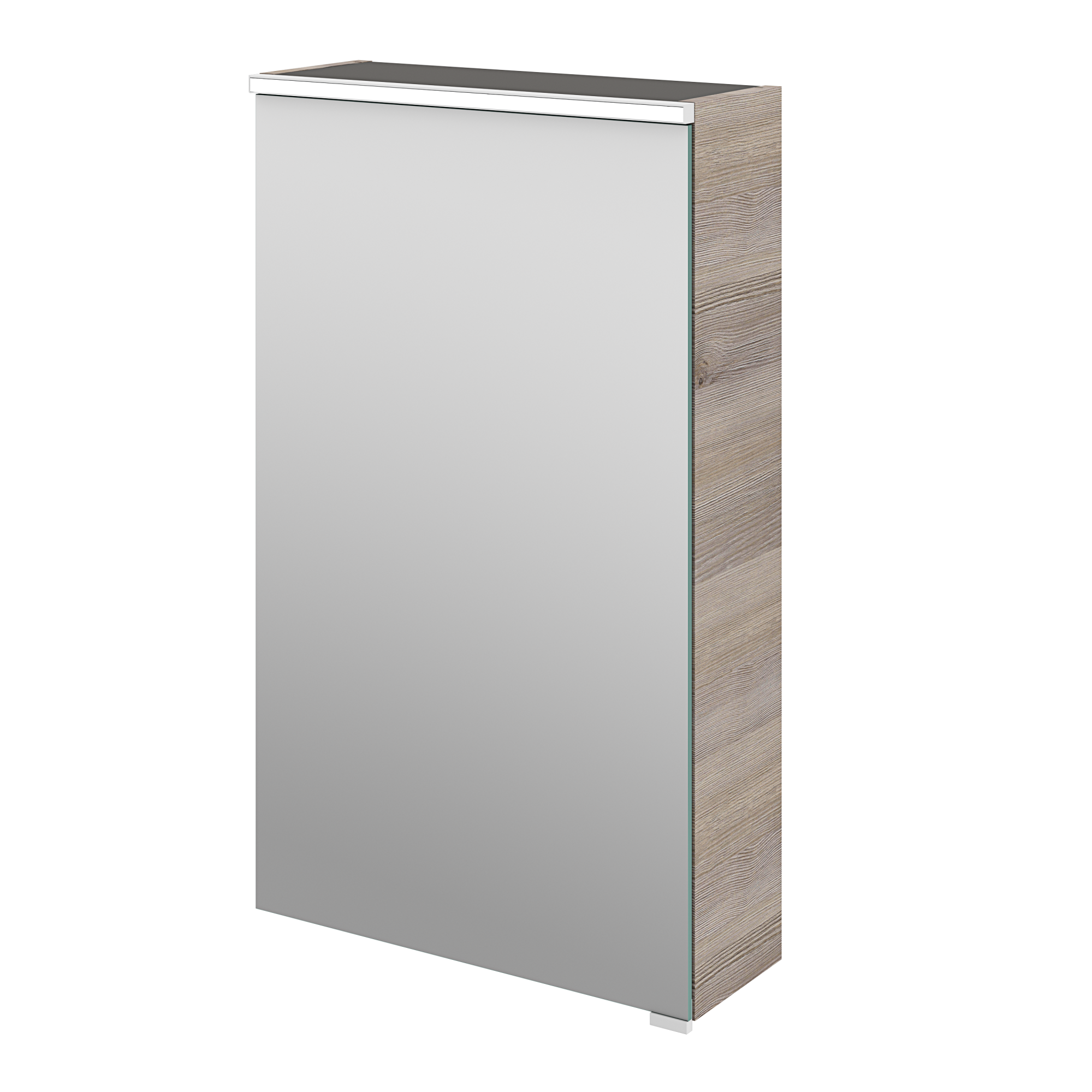 Armoire de toilette lumineuse l.45 cm H.75 cm P.17 cm, effet chêne gris