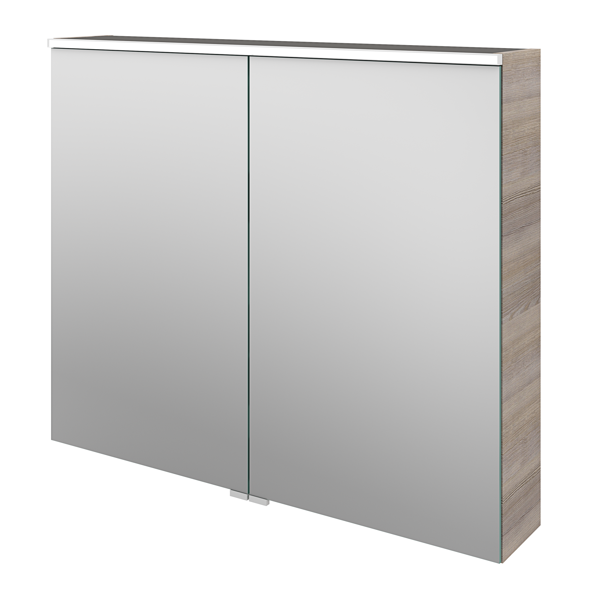 Armoire de toilette lumineuse l.90 cm H.75 cm P.17 cm, effet chêne gris