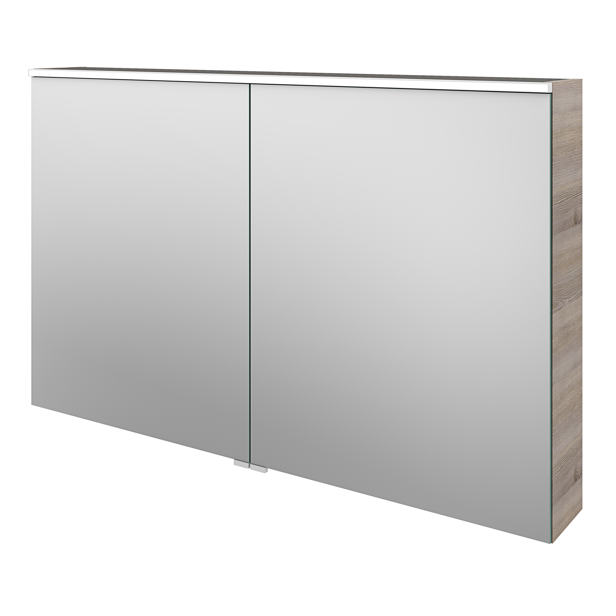 Armoire de toilette lumineuse l.120 cm H.75 cm P.17 cm, effet chêne