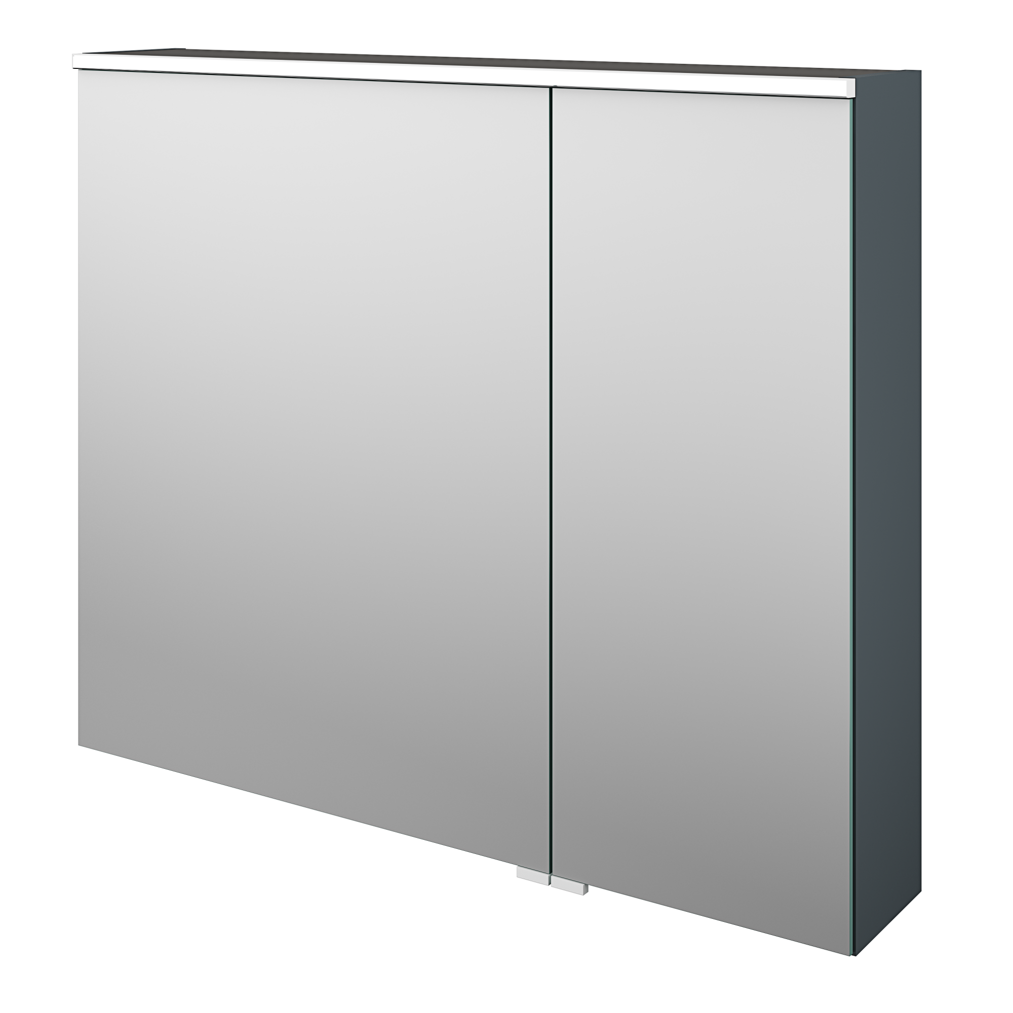 Armoire de toilette lumineuse l.90 cm H.75 cm P.17 cm, gris paris 2 Neo