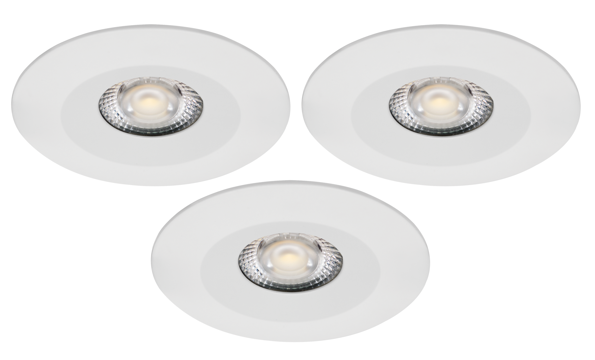 Kit 3 spots à encastrer SDB fixe Aspen LED, blanc chaud/neutre, ARIC