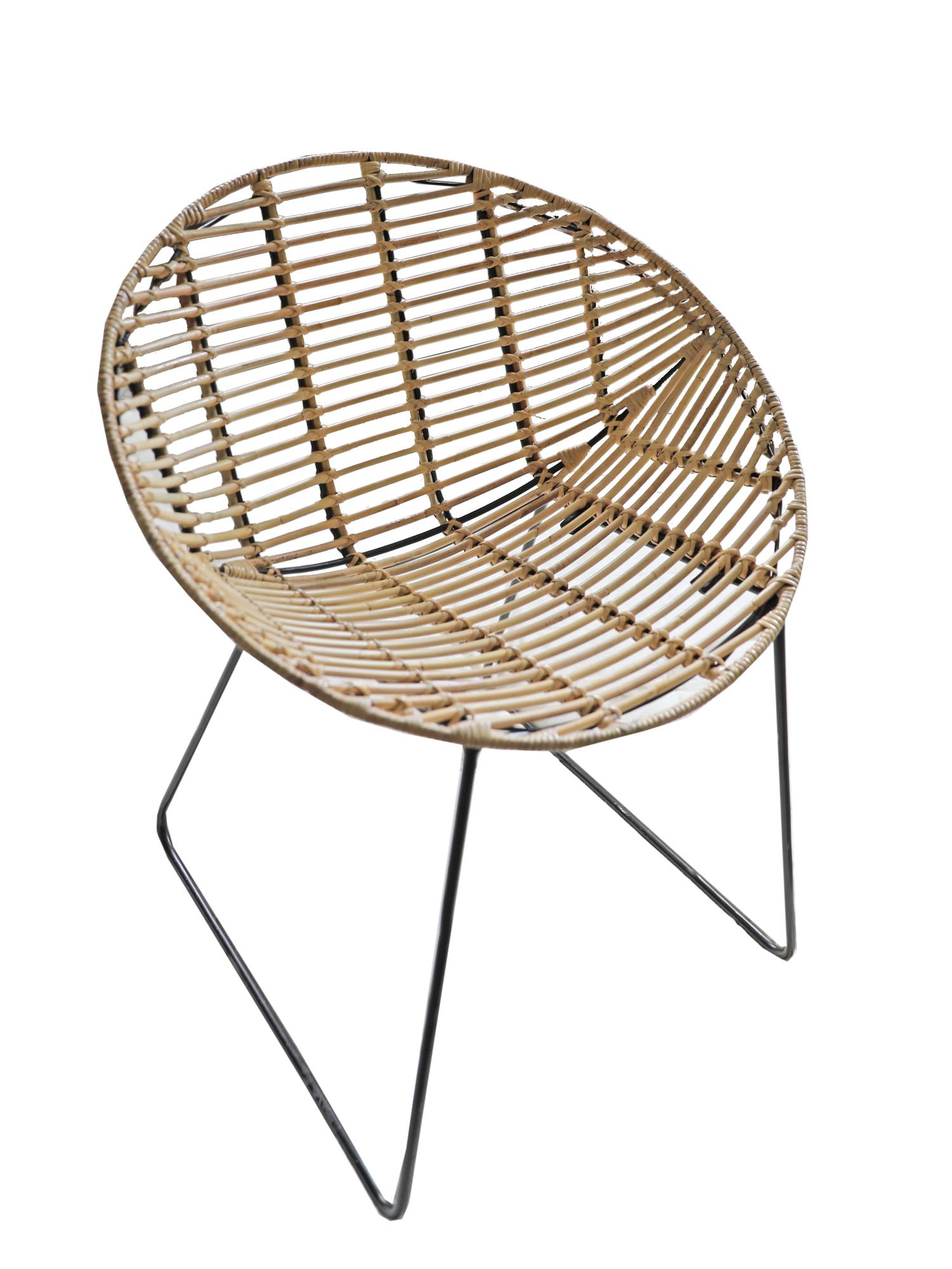 Commode 4 Tiroirs En Rotin Naturel - Dimensions 27x73x25 Cm, Design Bohème, Rangement Déco Pour Salon, Chambre, Entrée