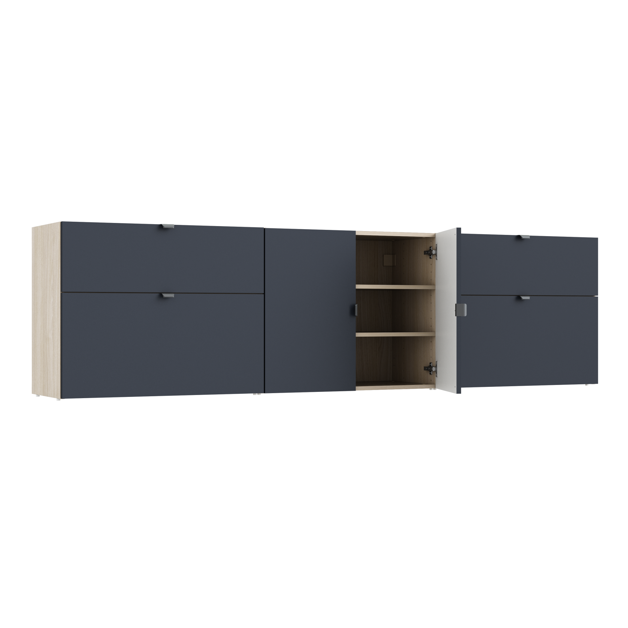 Meuble de rangement (modulaire) bleu / marron SPACEO Evo'm H.64 x l.240