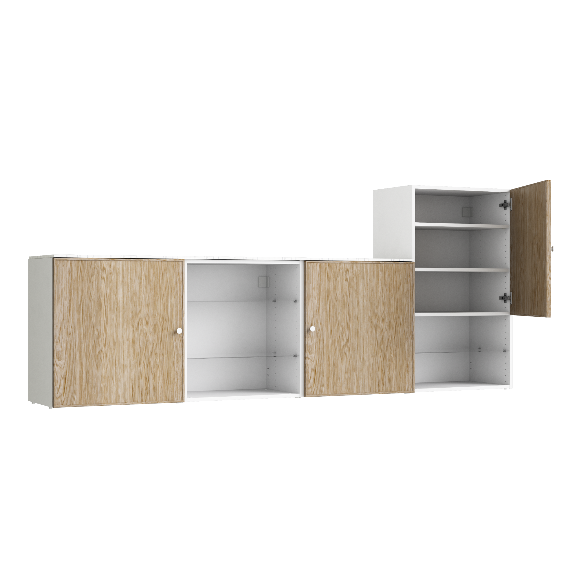 Meuble de rangement SPACEO Evo'm chêne H.102.4 x l.240 x P.38 cm