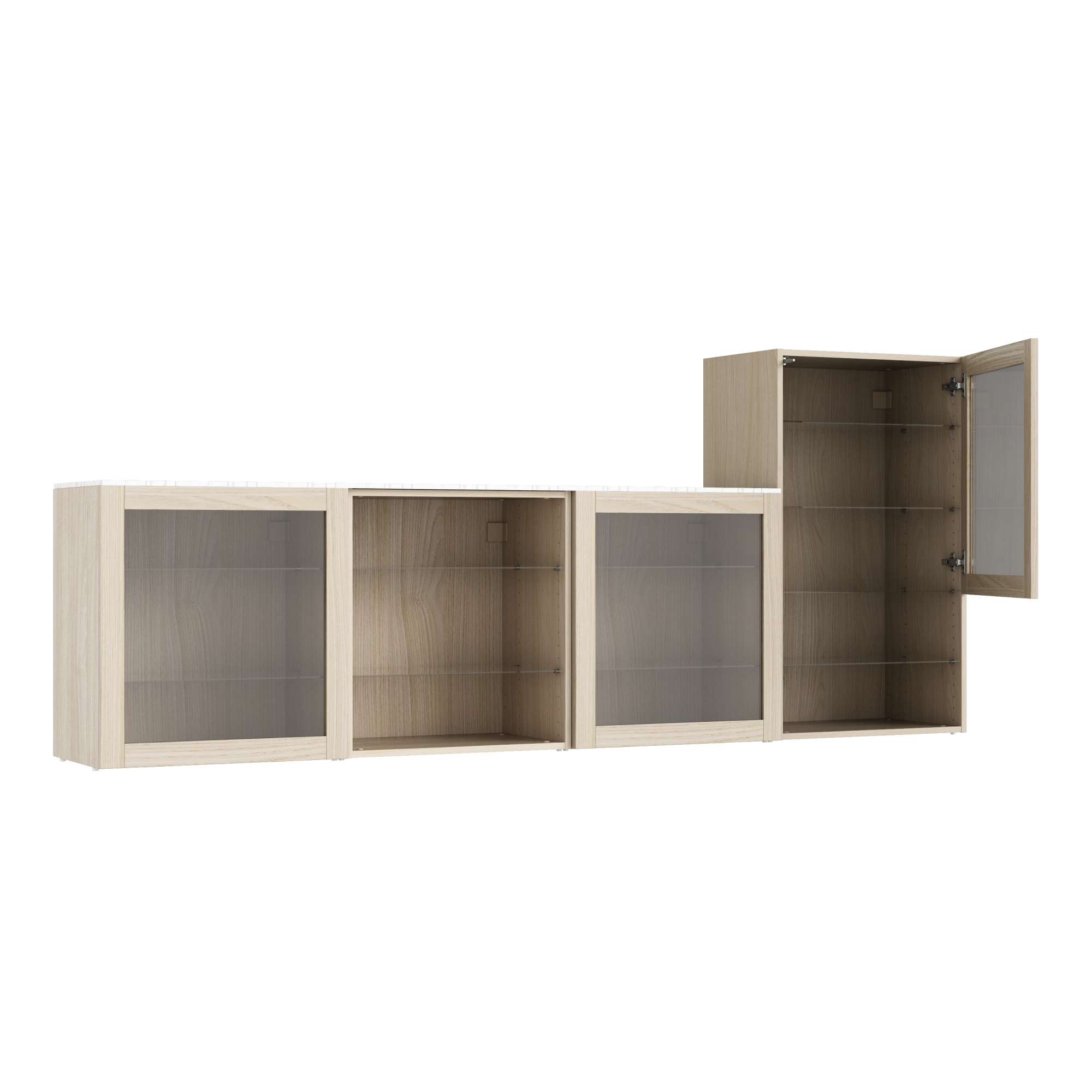 Meuble de rangement SPACEO Evo'm, chêne H.102.4 x l.240 x P.38 cm