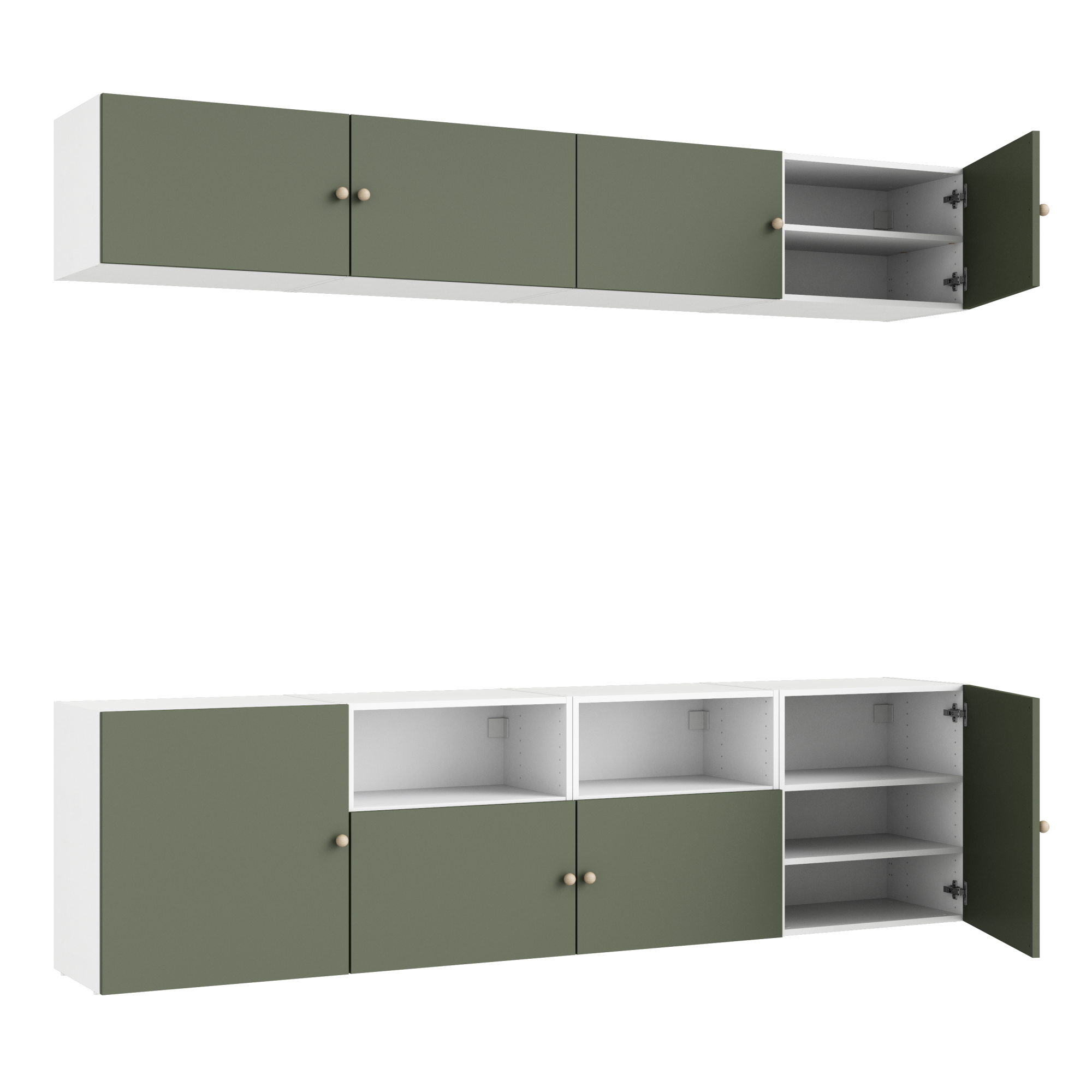 Meuble de rangement SPACEO Evo'm, blanc H.102.4 x l.240 x P.38 cm