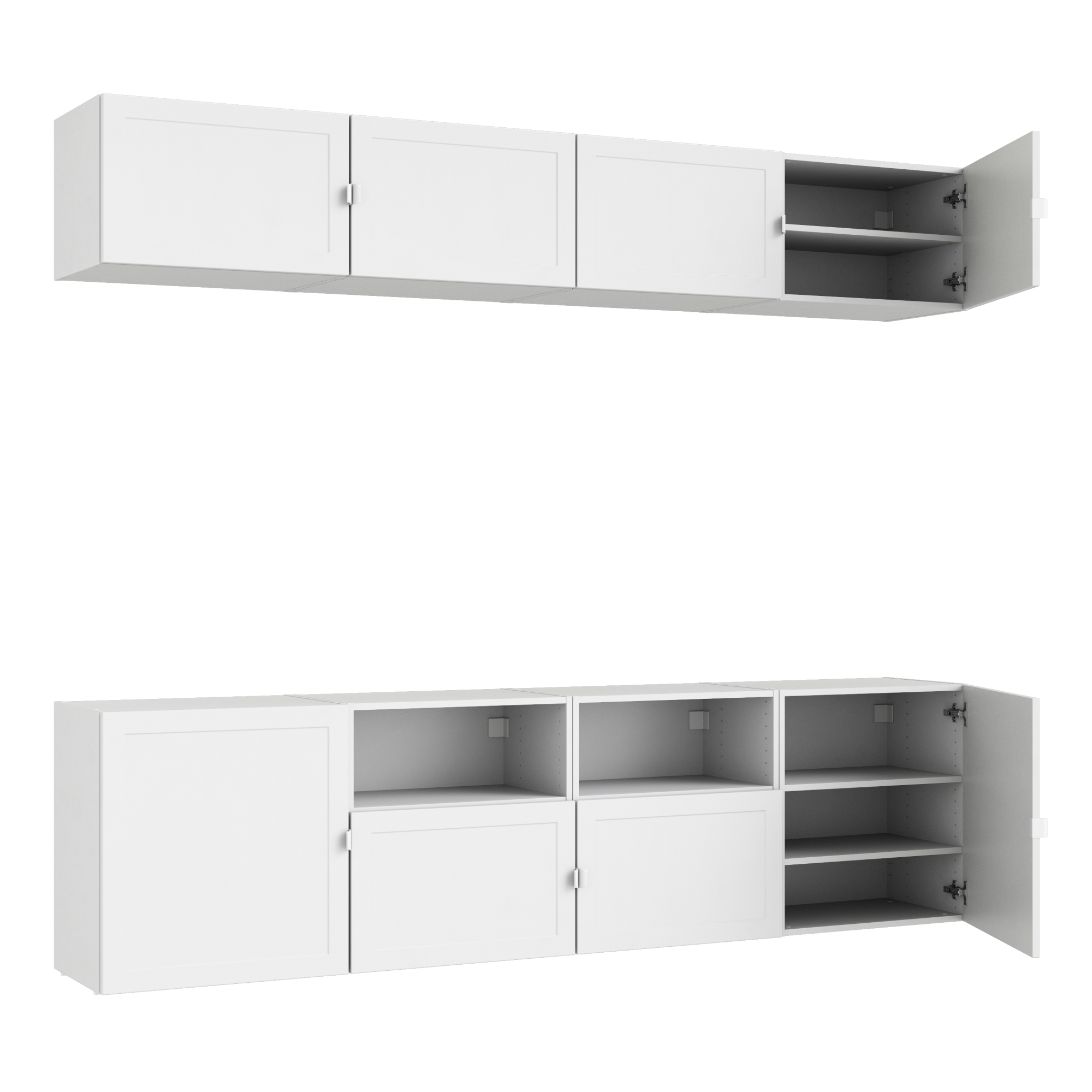 Meuble de rangement SPACEO Evo'm, blanc H.102.4 x l.240 x P.38 cm