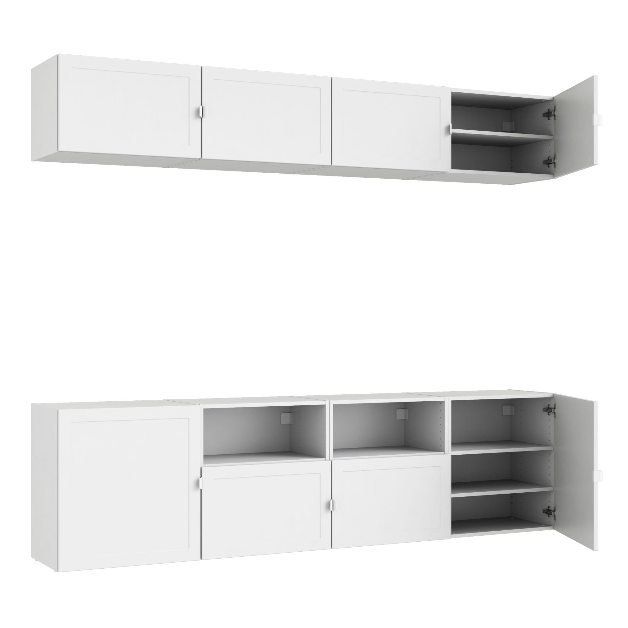 Meuble De Rangement SPACEO Evo m Blanc H 102 4 X L 240 X P 38 Cm meuble-de-rangement-spaceo-evo-m-blanc-h-102-4-x-l-240-x-p-38-cm