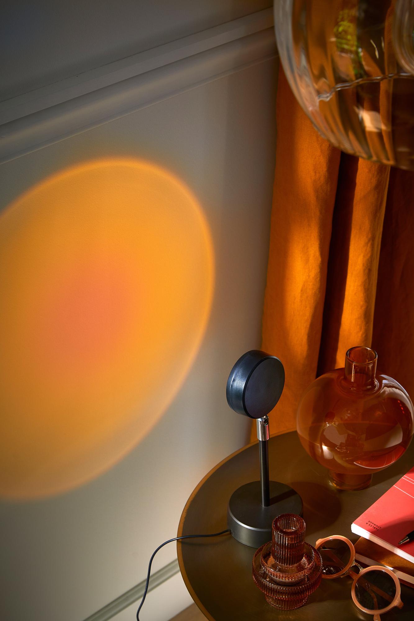 Lampe Sunset, effet coucher de soleil, abs, noir, H.25.7 cm | Leroy Merlin