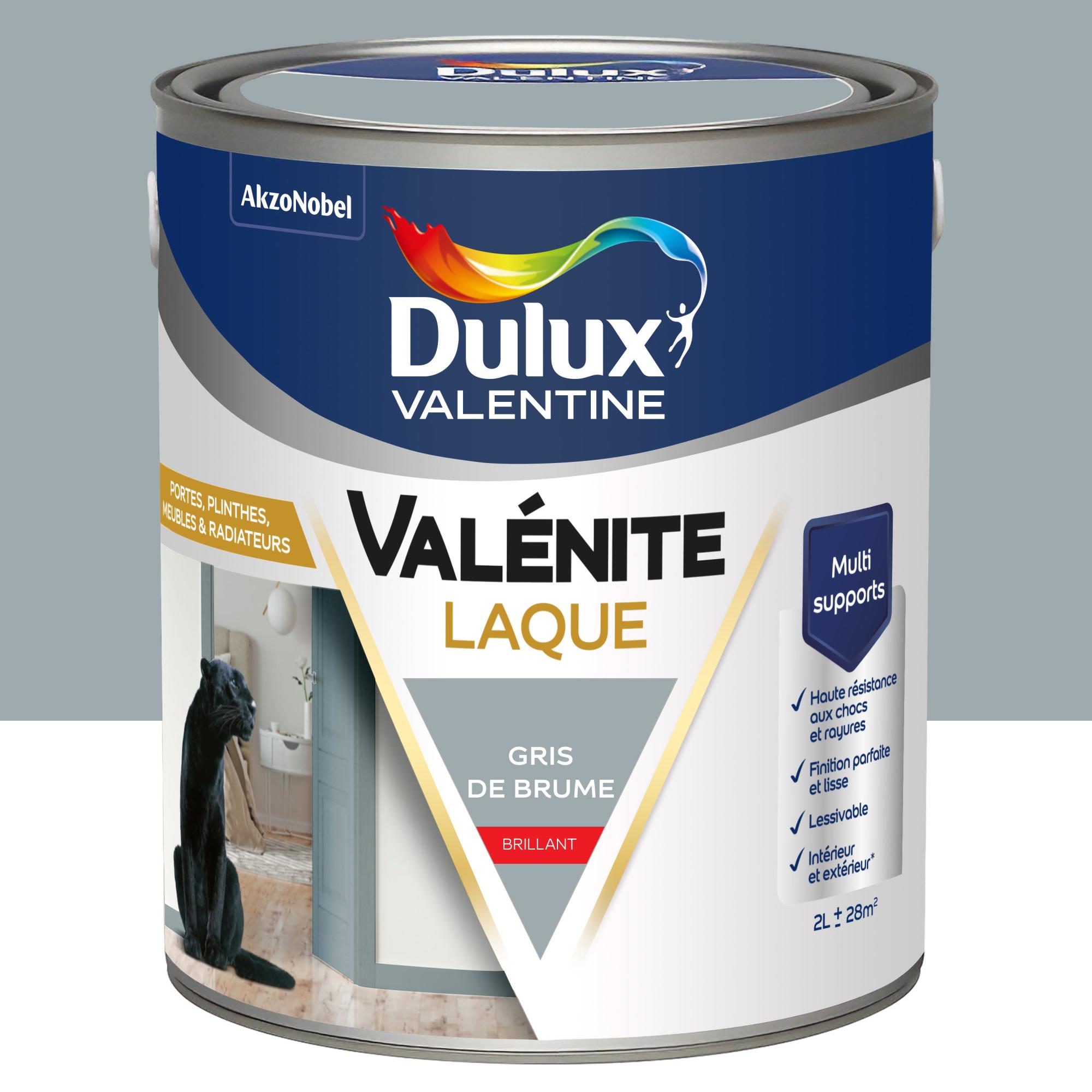 Peinture boiserie gris de brume brillant DULUX VALENTINE Valénite acrylique 2l Leroy Merlin
