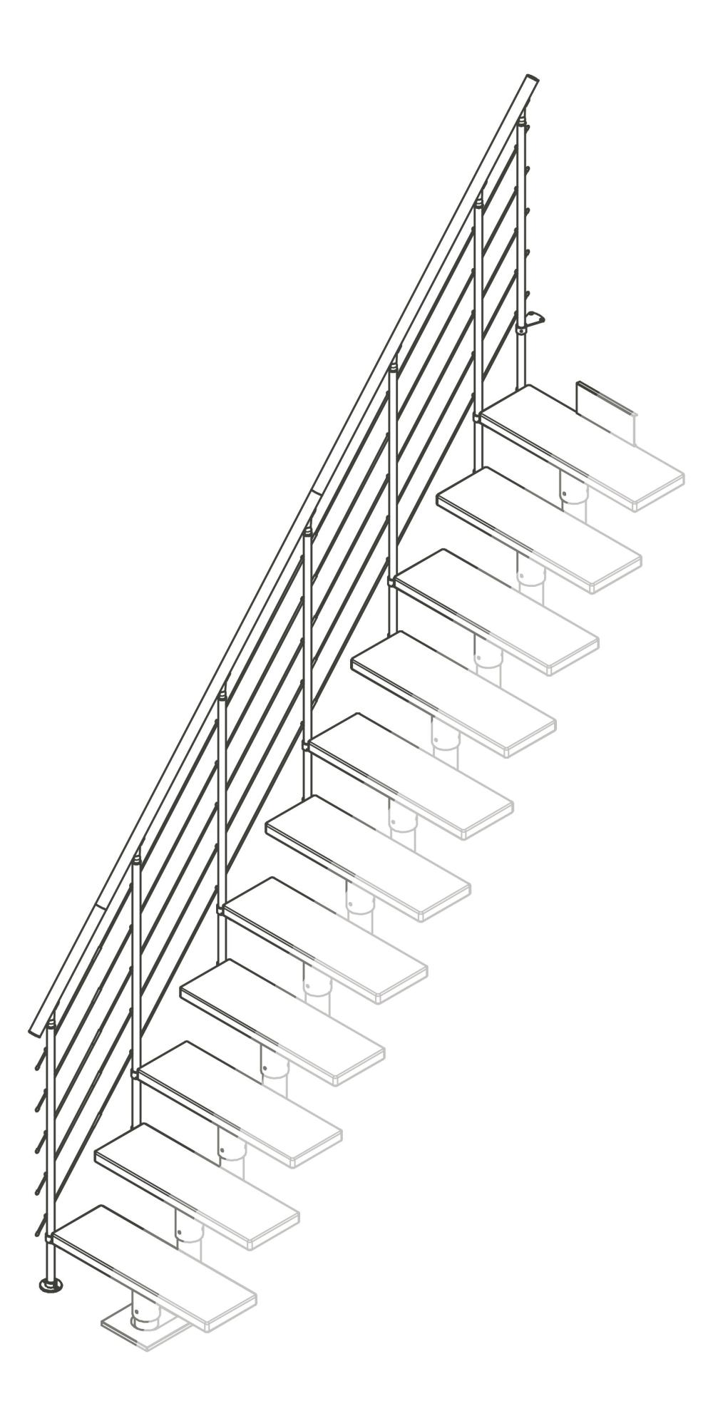 Rampe d'escalier chêne huilé blanc, gris anthracite style6 11-12 ...