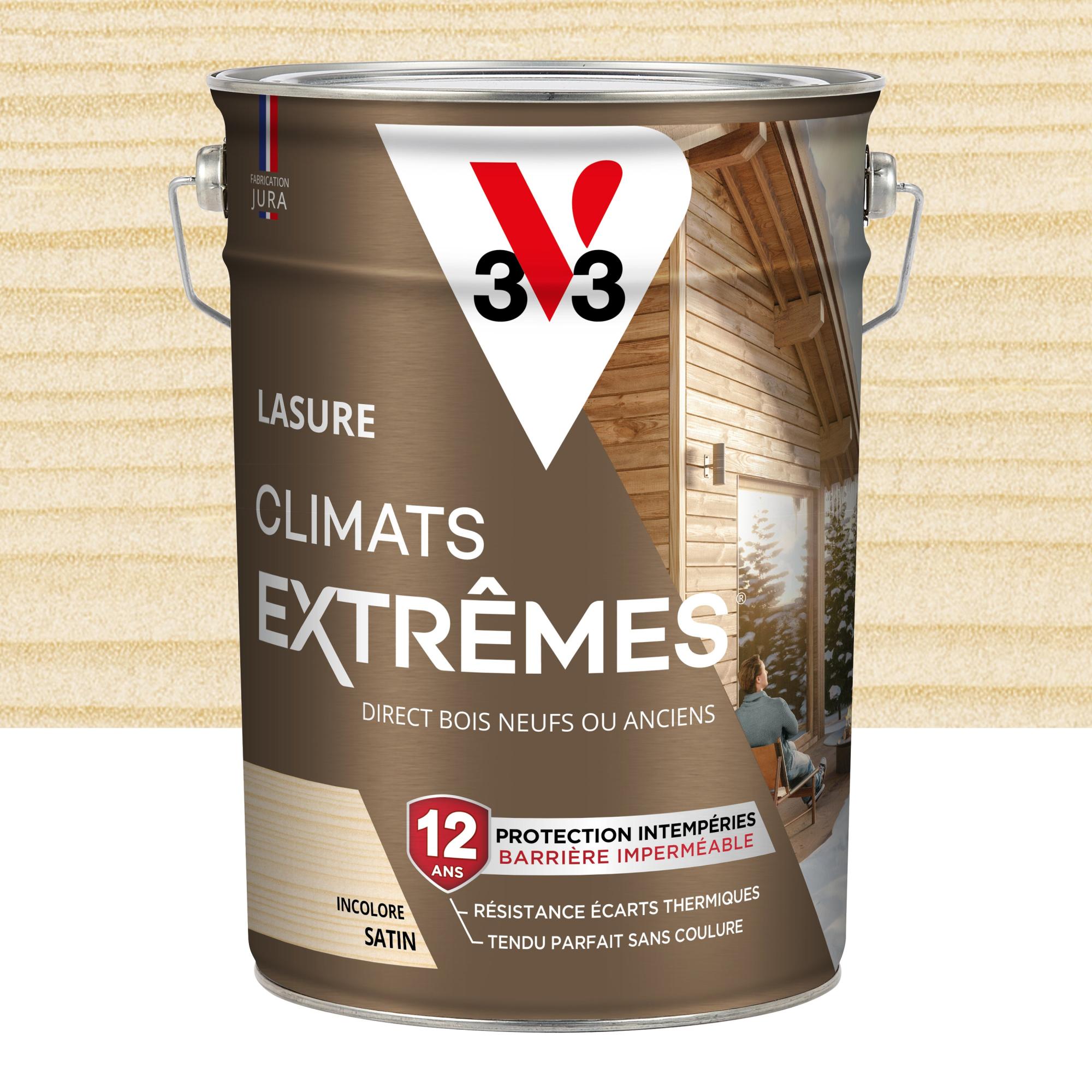 Lasure V33 Climats extrêmes® 12 ans incolore satiné 5 l | Leroy Merlin