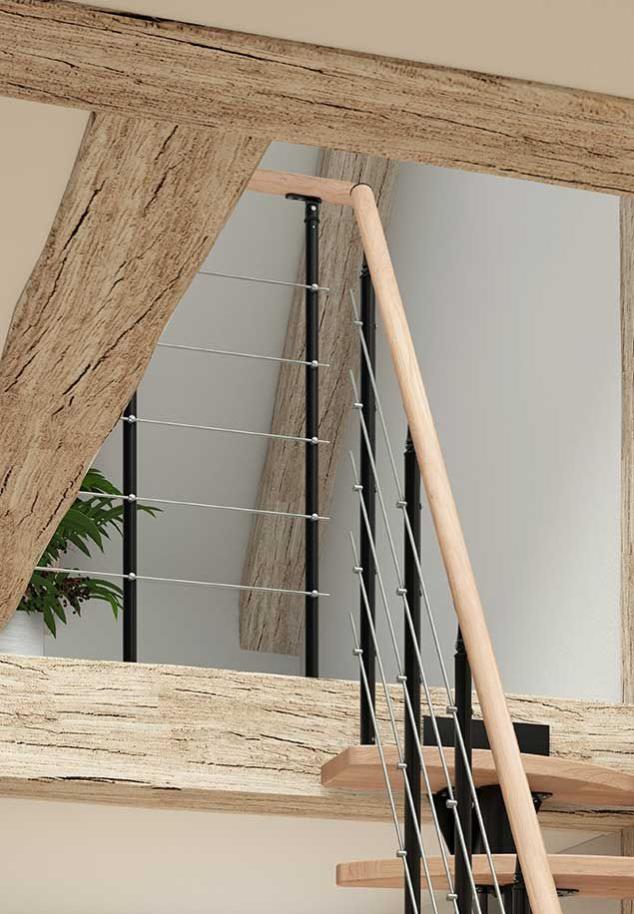 Kit extension gardecorps noir chêne huilé blanc style6, H.104 x l.100