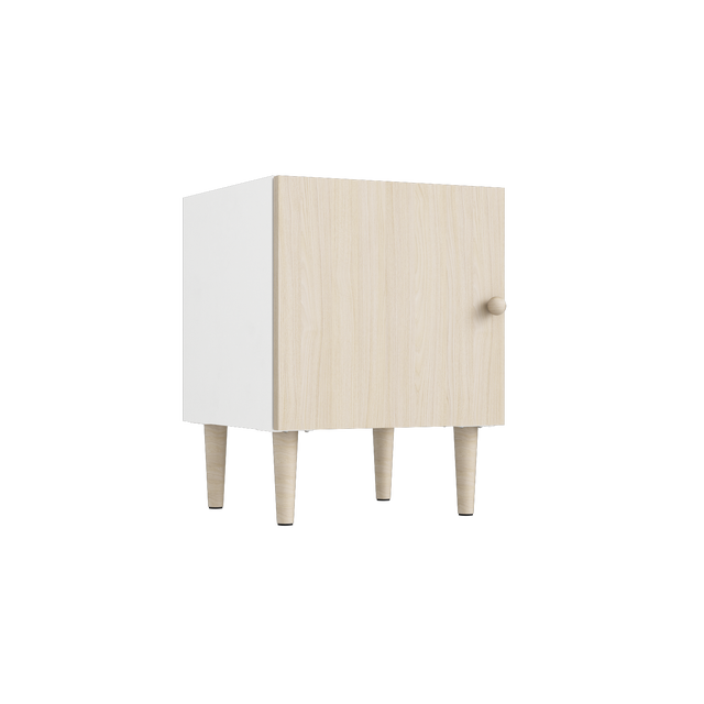 Table de chevet SPACEO Evo'M,  chêne /  blanc H.53.4 x l.40 x P.38 cm