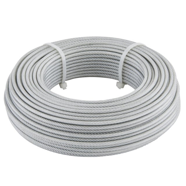 HOUSON Câble Métallique Gainé Avec Œillets - Câble De Sécurité Acier 4 Mm X 4 M Pour Vélos, Meubles Jardin Et BBQ