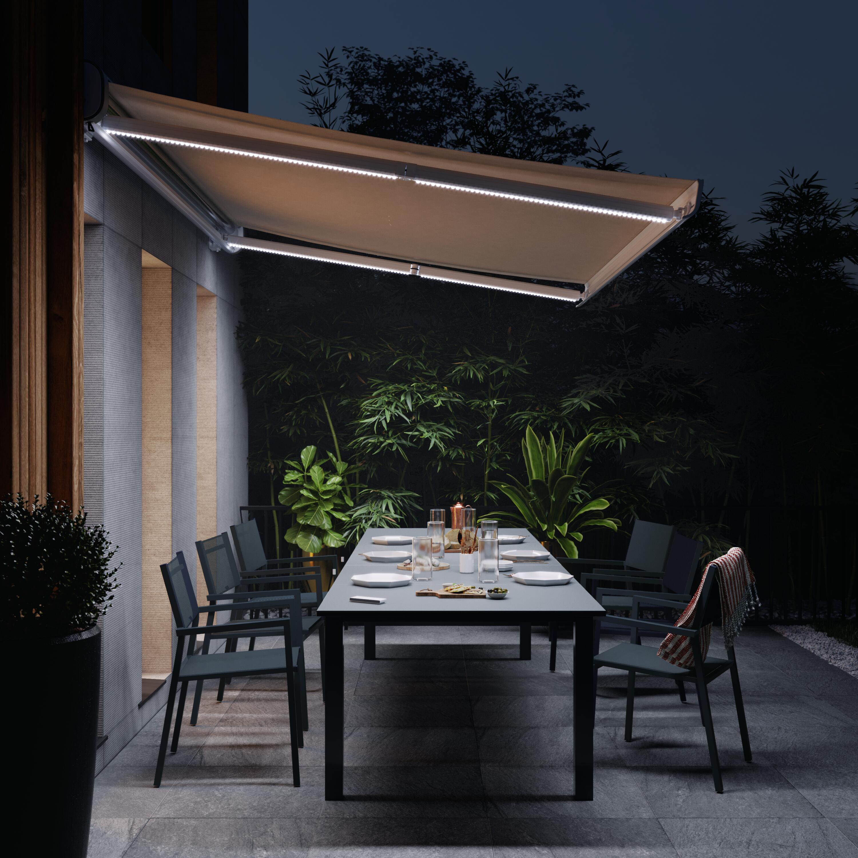 Eclairage LED - Store extérieur pour terrasse  Stores extérieurs, Éclairage  terrasse, Terrasse couverte