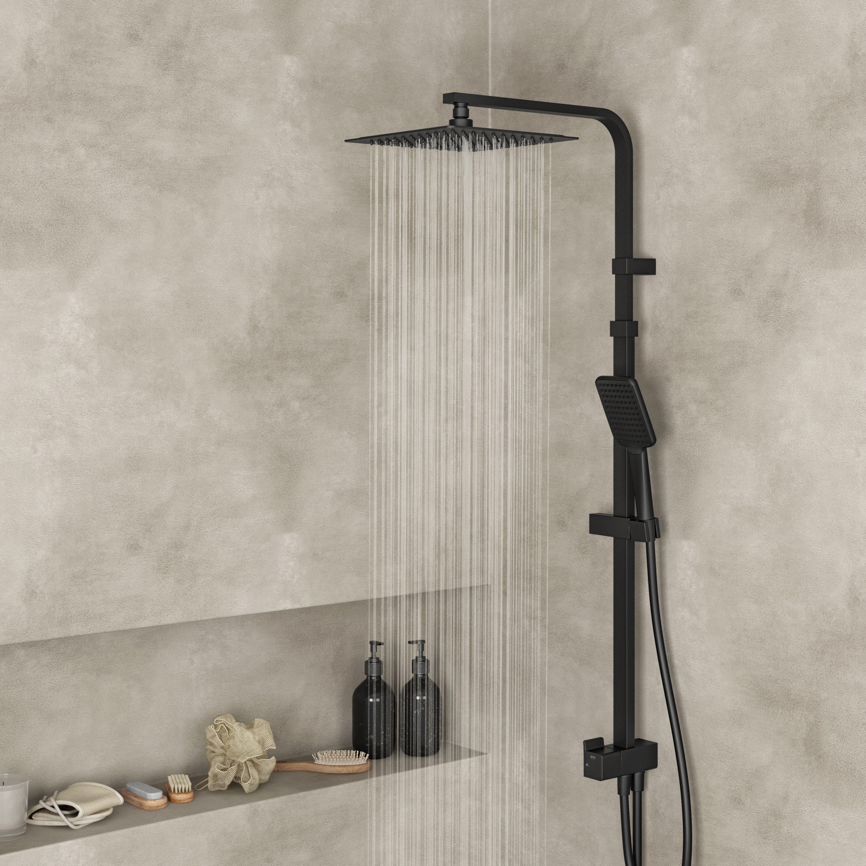 Colonne de douche et bain sans robinetterie, SENSEA Studio, Noir