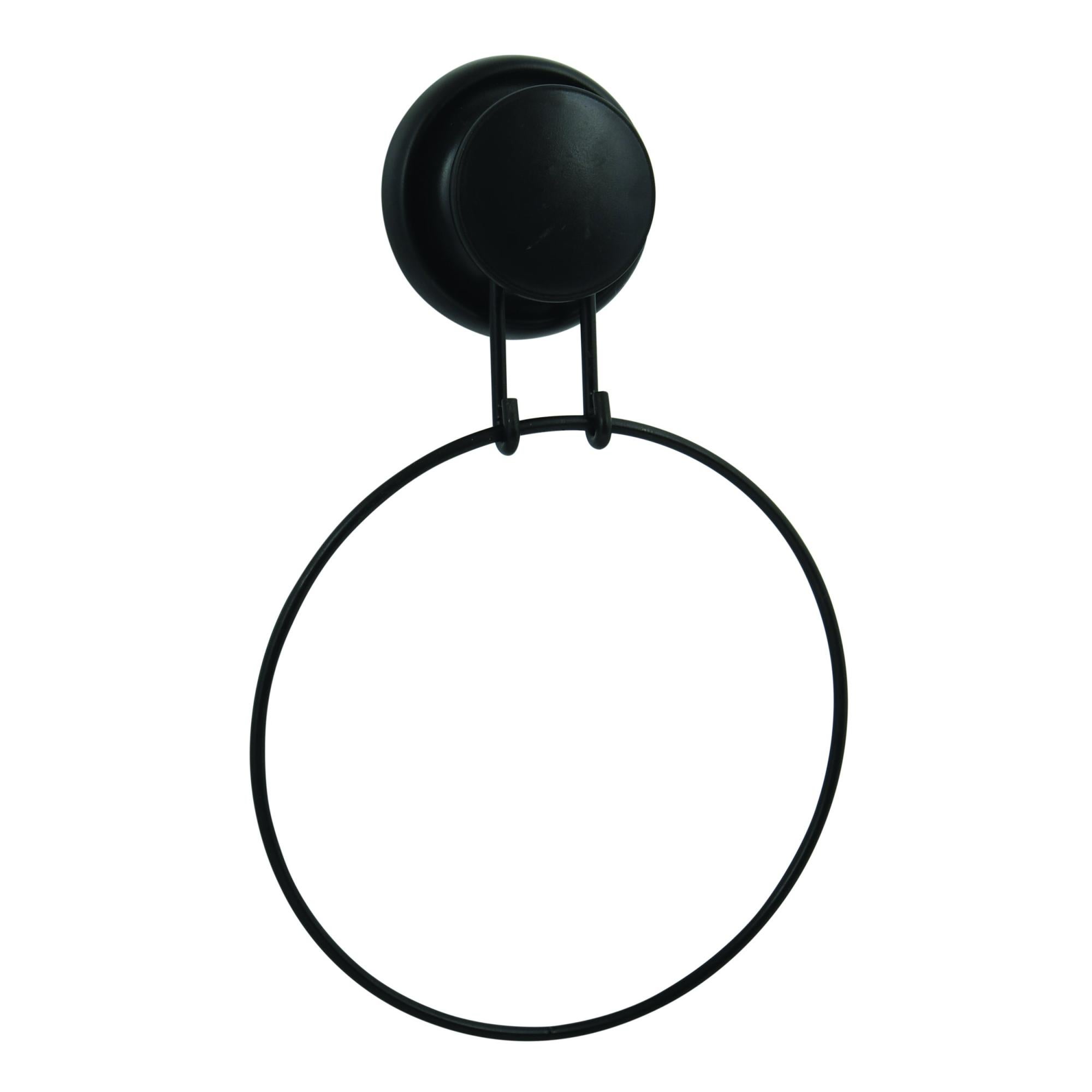 Porte-Serviette Mural Demi-Rond Noir - Acier Inoxydable - Style Nordique Pour Salle De Bain