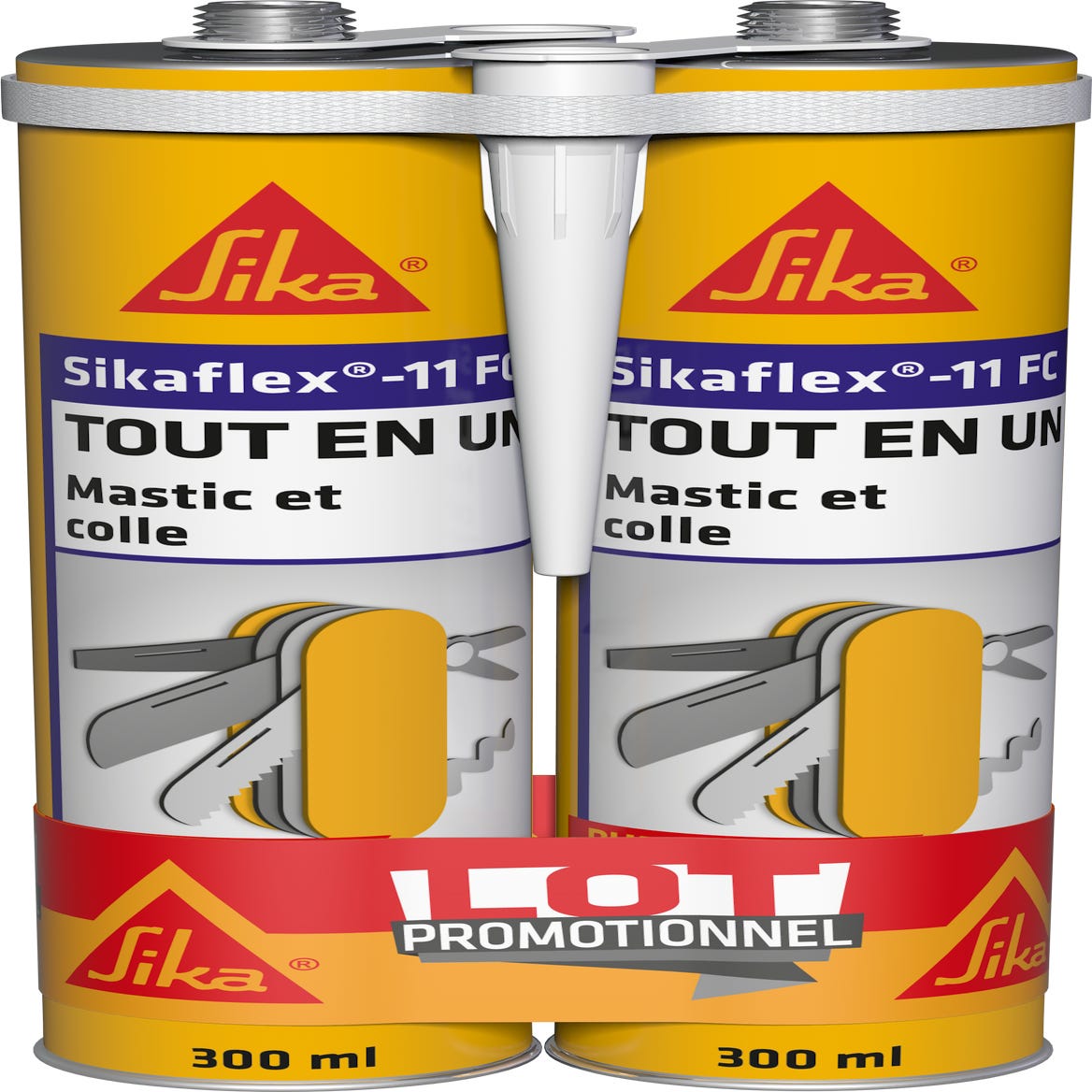 Mastic-colle à maintien immédiat Sikaflex 11FC Evolution Blanc SIKA, 300 ml