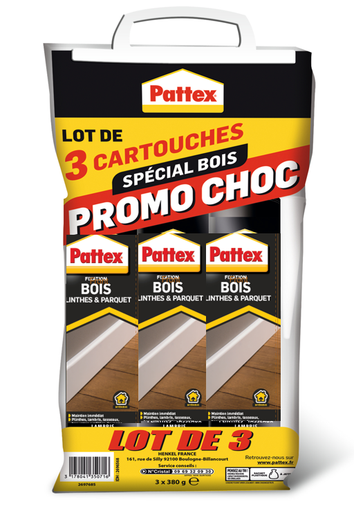 Pattex Ni Clou Ni Vis  Fix Idéal Bois (cartouche de 380 g