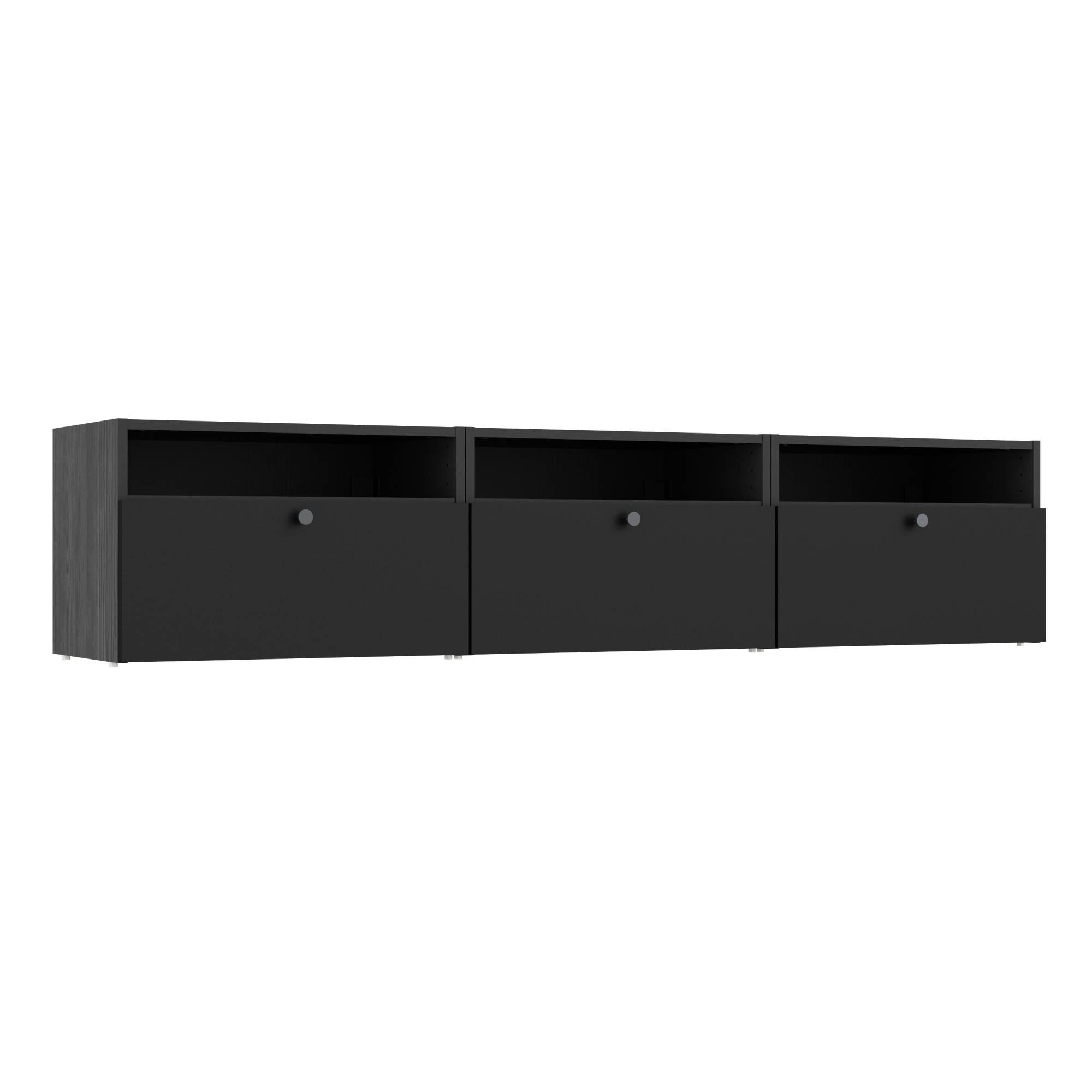 Meuble TV SPACEO Evo'M, noir H.38.4 x l.180 x P.38 cm Leroy Merlin