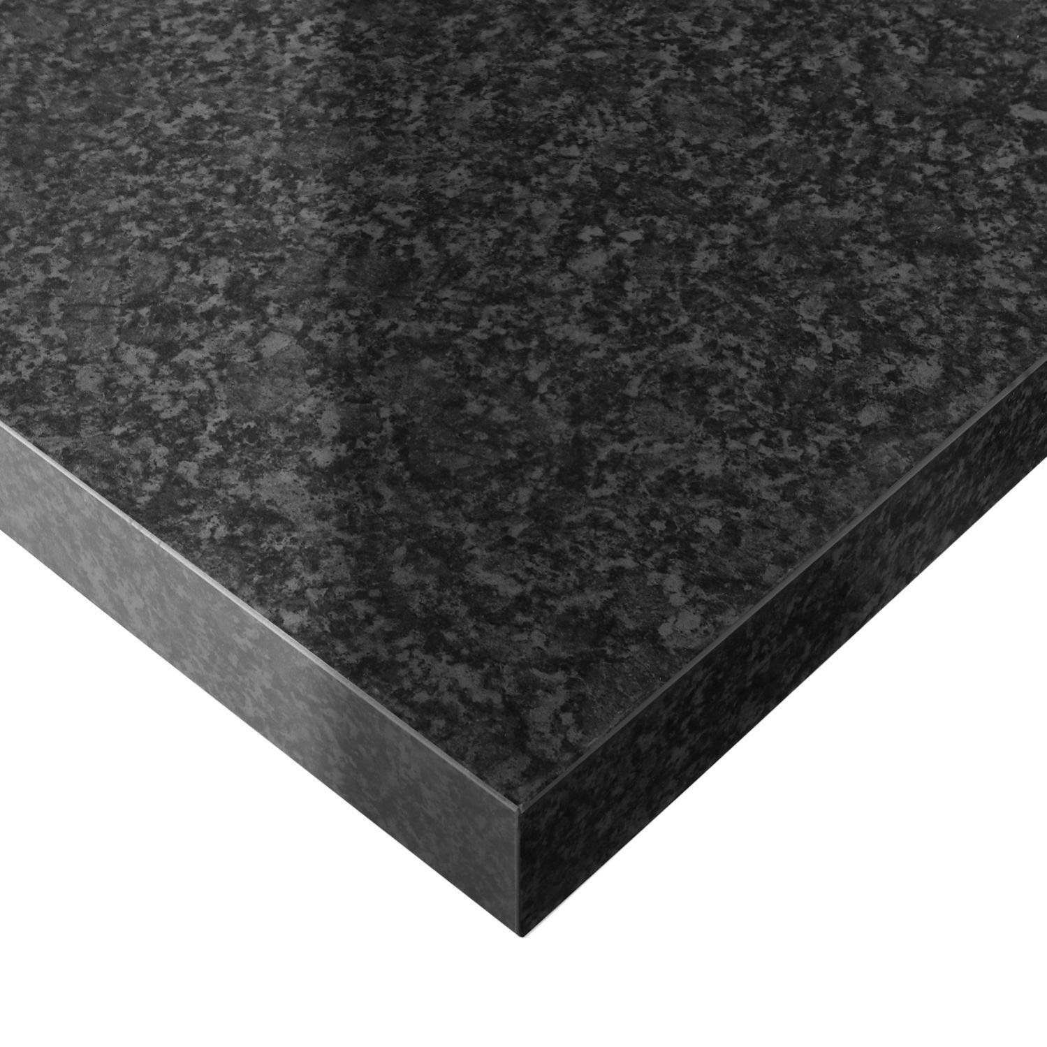 Plan de travail stratifié surmesure MARBRE NOIR BRILLANT Ep.38 mm Leroy Merlin
