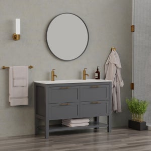 Etagère meuble vasque 120cm gris Monako - Stellameubles