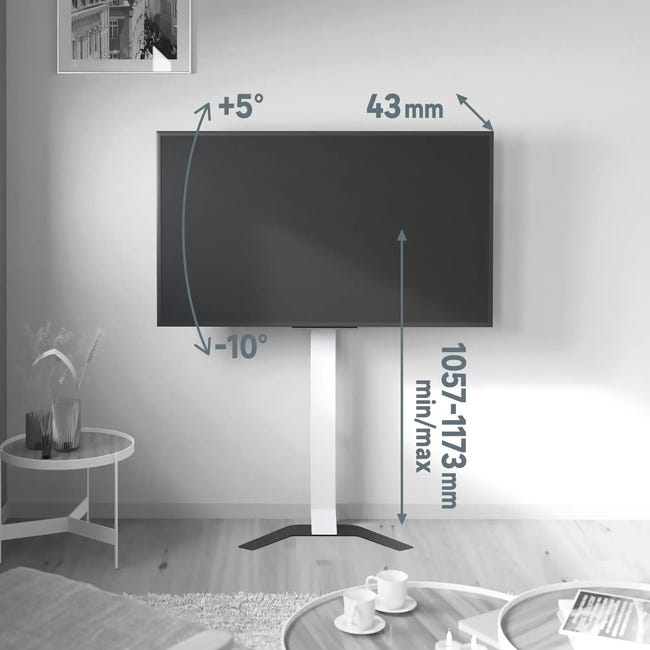 Support mural TV sur pied inclinable 70'max, charge maximale 40 kg