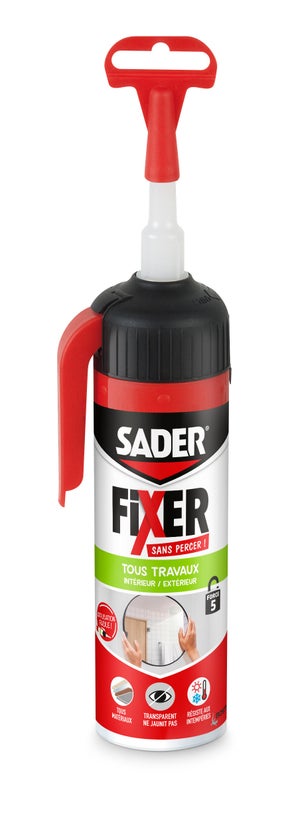 SADER - Colle Fixer Sans Percer tous travaux 50g Blanc - FIXER SANS PERCER  TOUS TRAVAUX BLANC est idéale pour fixer tous les - Livraison gratuite  dès 120€
