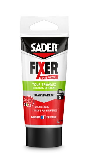 Mastic de Fixation Sader Fixer Sans Percer Extra Fort - Blanc - Tube 55ml