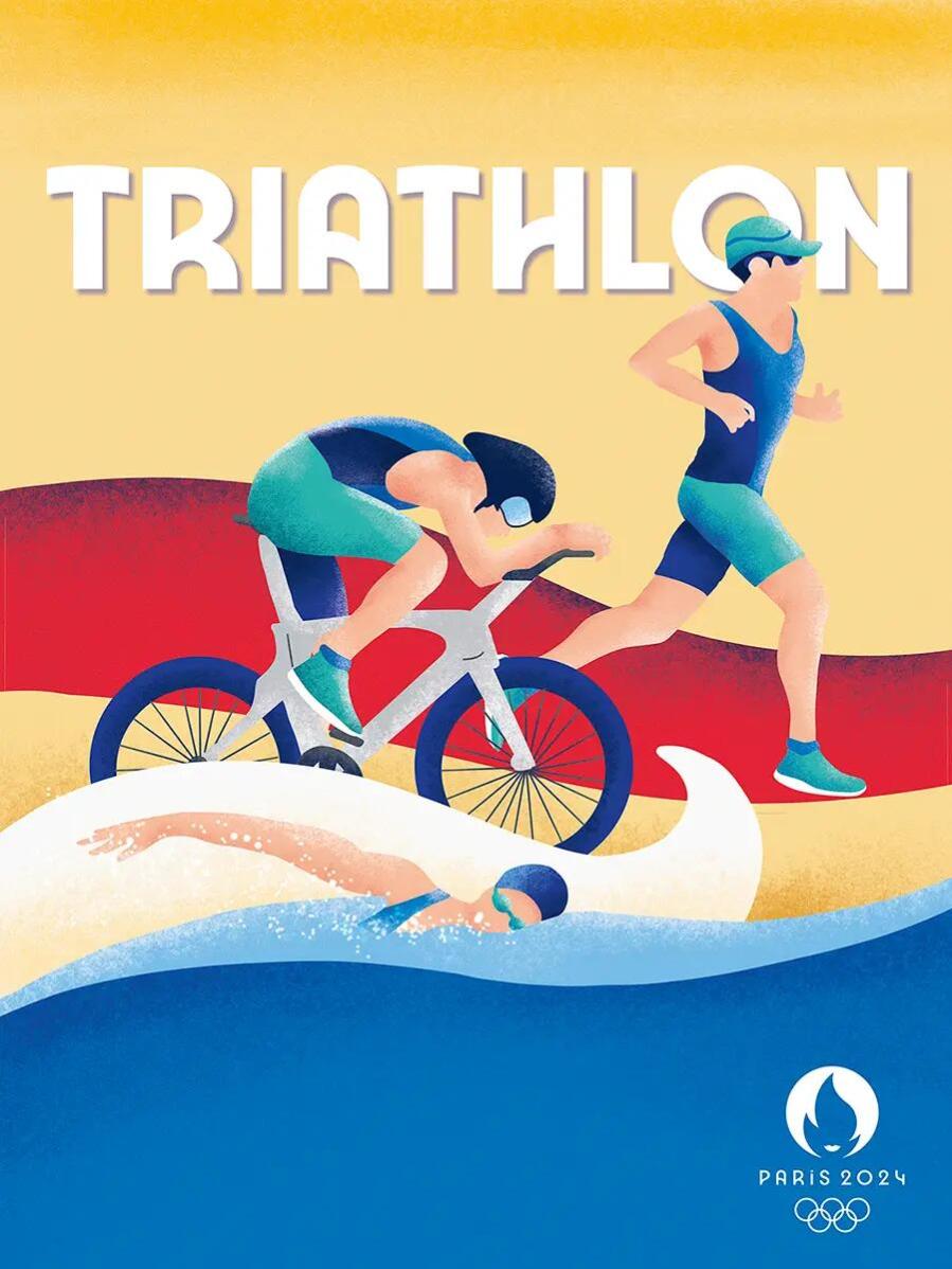 Affiche jo officiel triathlon Leroy Merlin