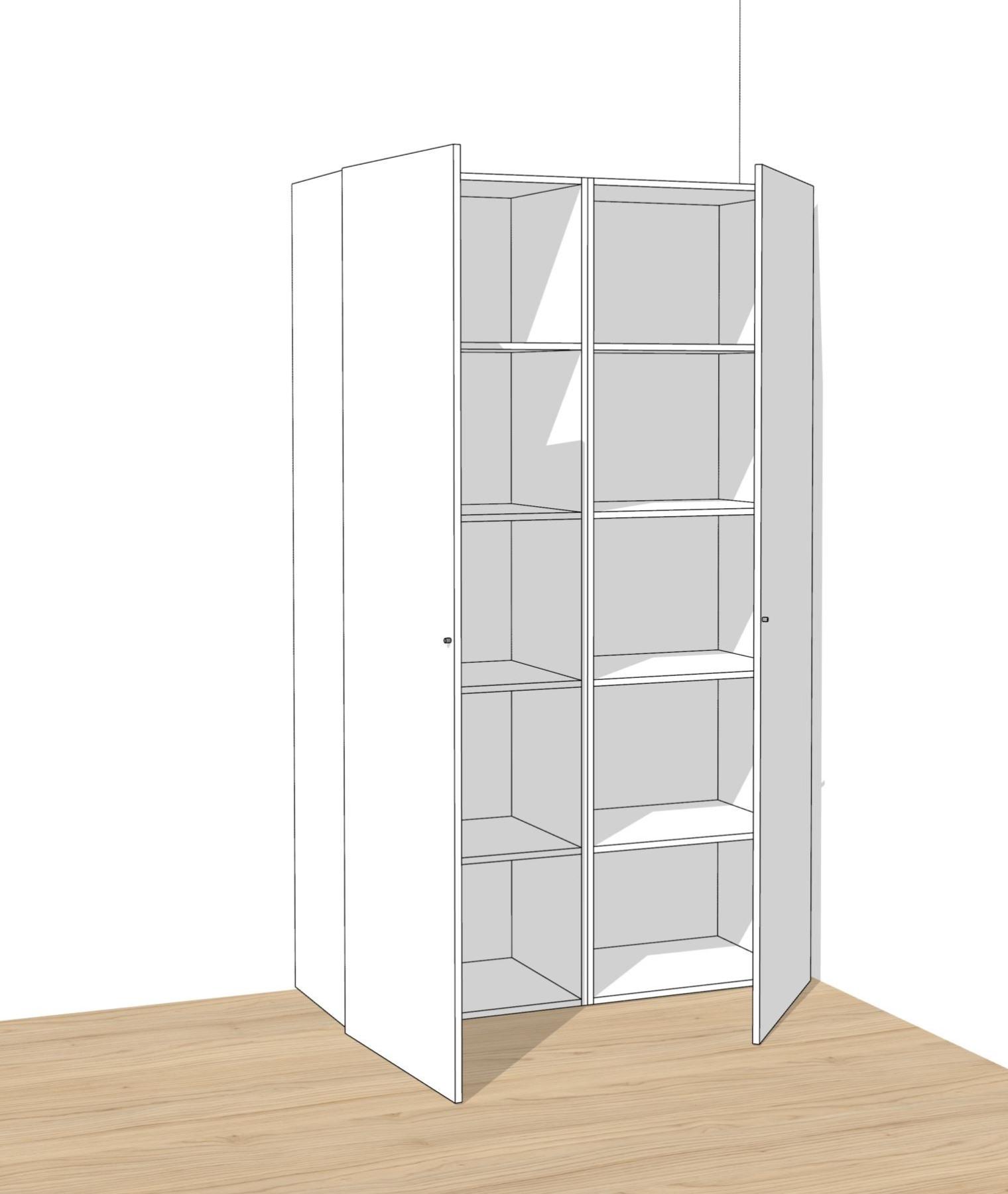 Meuble de rangement SPACEO Home blanc H.200 x l.120 x P.45 cm Leroy