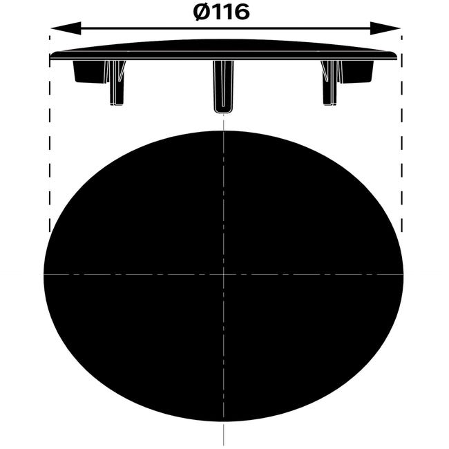 Bonde de Receveur Diamètre 90 mm - Capot Noir - Evacuation Horizontale -  Aurlane