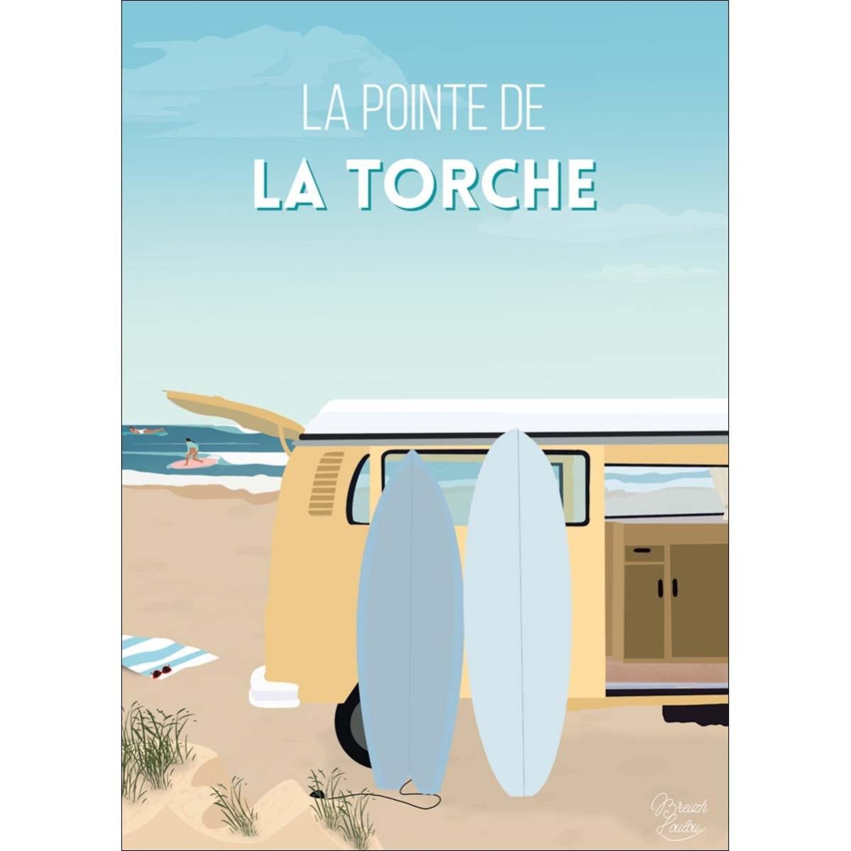 Affiche Surf and Relax – Décoration murale en noir et blanc